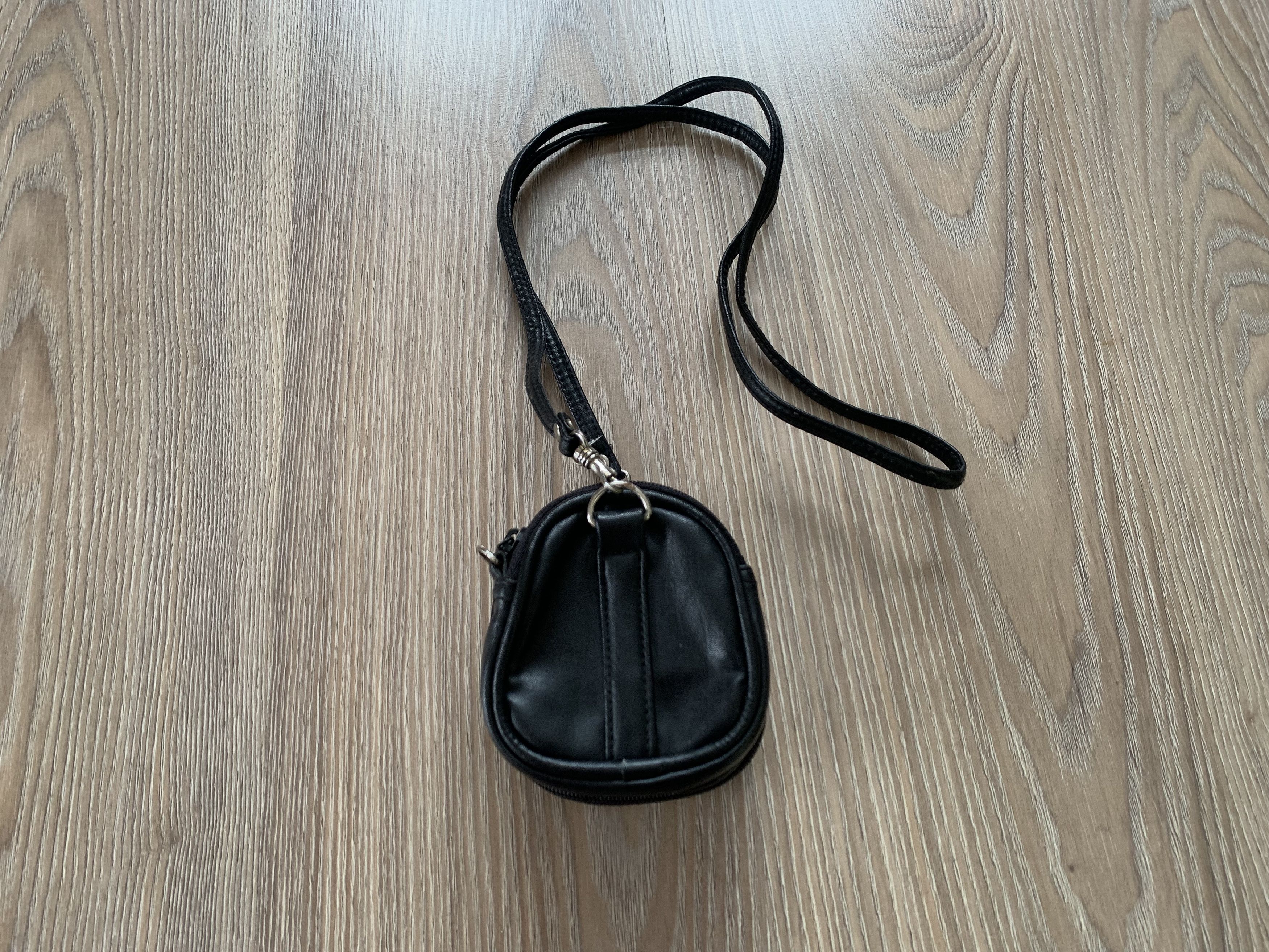 Handmade Vintage Black Leather Foldable Mini Crossbody Bag Size ONE SIZE - 6 Thumbnail