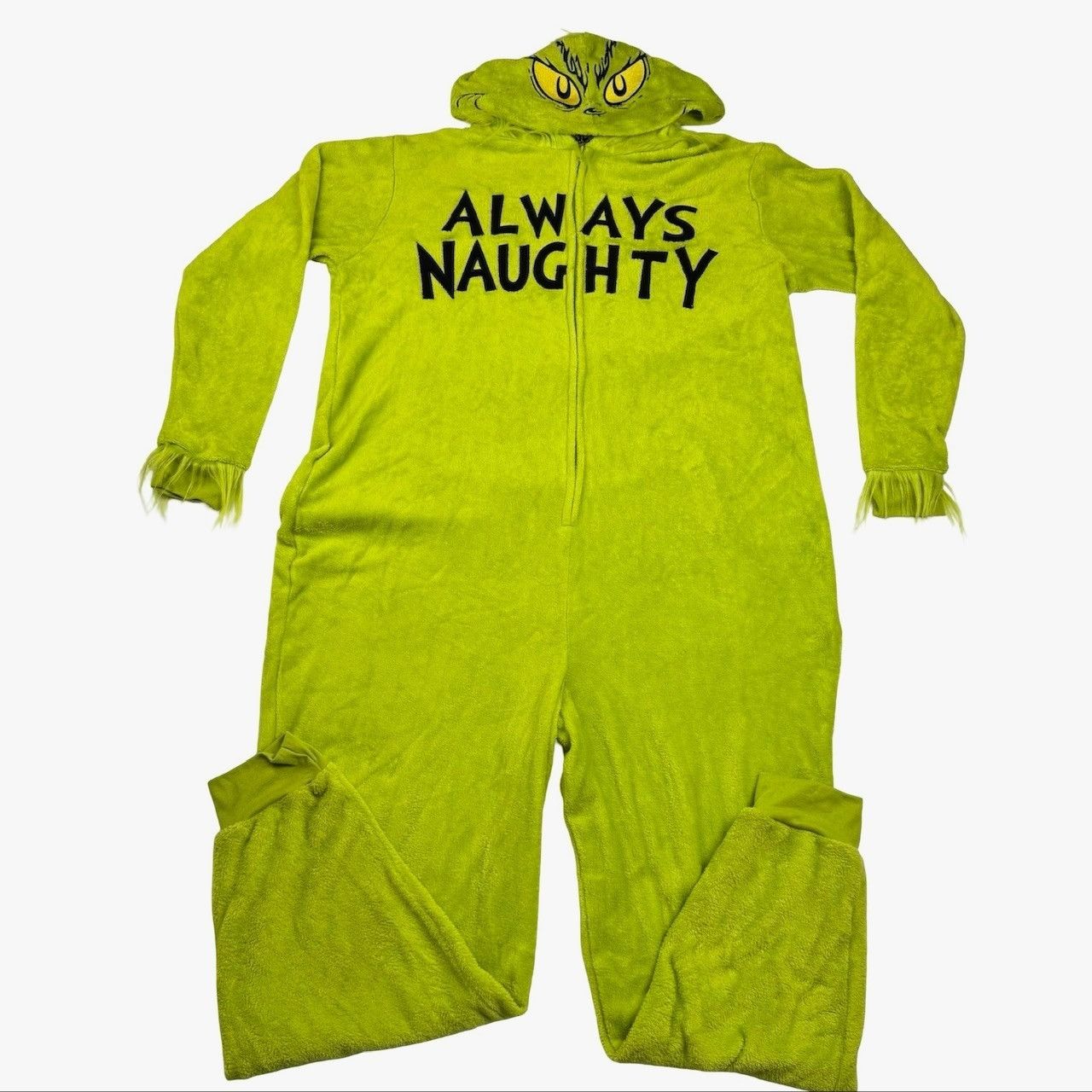 Other Grinch "Always Naughty" Fleece Hooded Union Suit Zip Green • Size US L / EU 52-54 / 3 - 2 Thumbnail