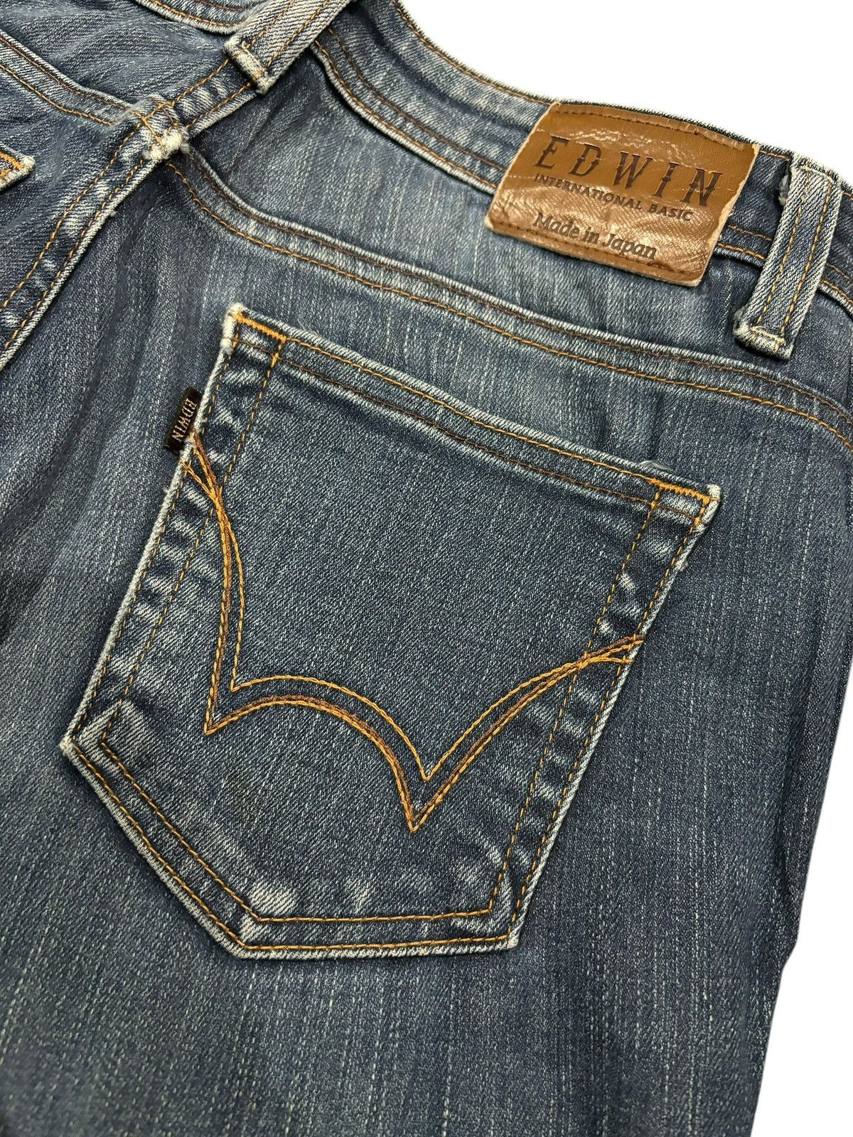 Edwin × Japanese Brand Vintage Y2k Edwin 406 Made In Japan Faded Straight Cut Jeans Size US 31 - 6 Thumbnail