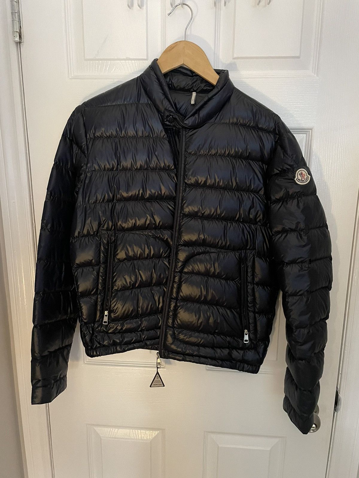 Image of Moncler - Navy Blue Acorus Down Jacket, Men's (Size Medium)