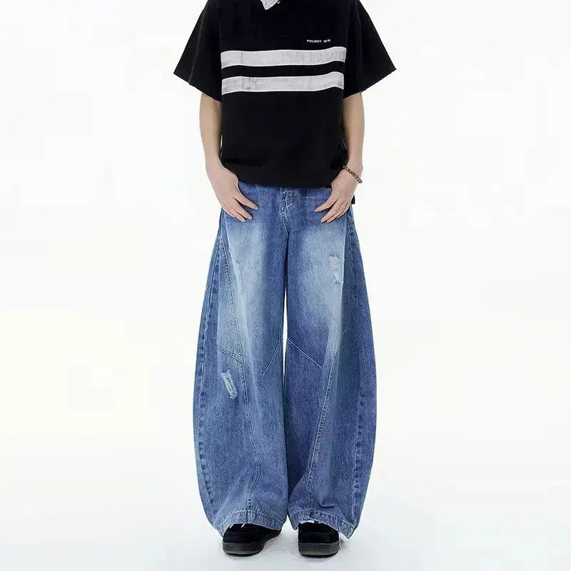Japanese Brand Retro loose curved knife wide leg jeans Size US 32 / EU 48 - 2 Thumbnail