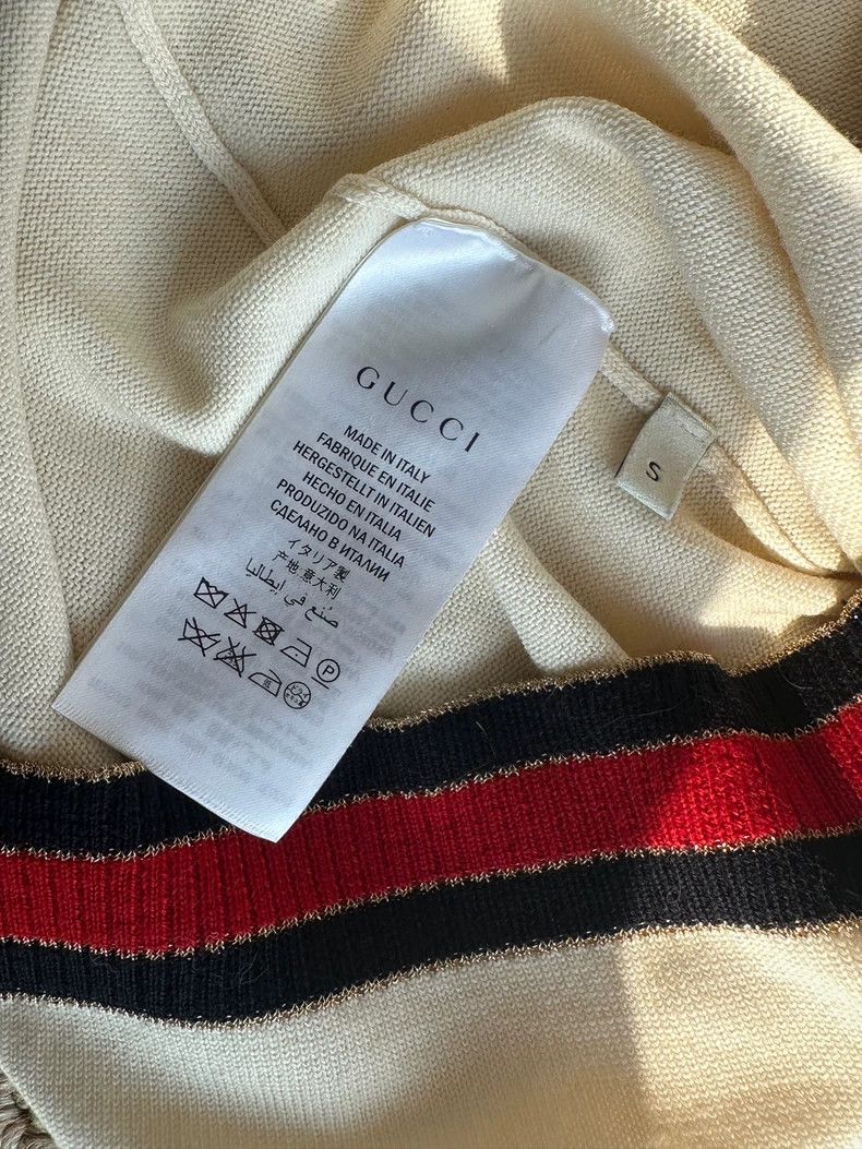 Other Gucci Pearl buckle V-neck black and red striped knitted ca Size S / US 4 / IT 40 - 9 Thumbnail