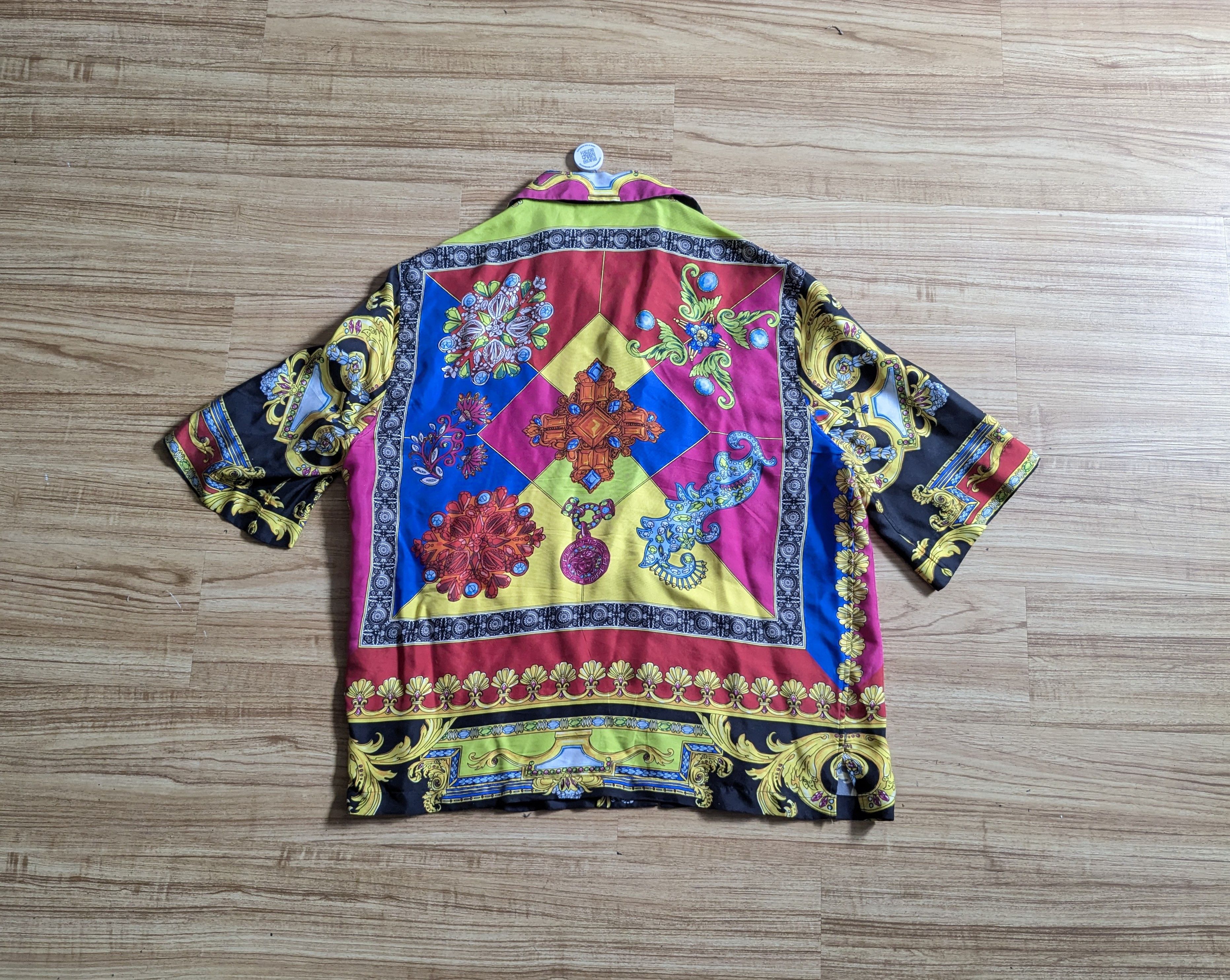 Versace Versace Silk Shirt 40 Longsleeve Multicolor Floral Medusa Size US M / EU 48-50 / 2 - 11 Thumbnail
