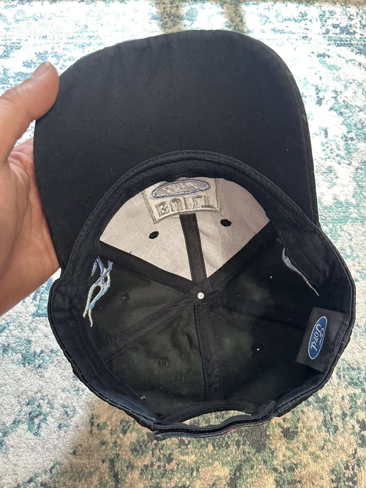 Ford × Vintage Vintage Ford Racing Black and Blue Flames Fire Baseball Cap Size ONE SIZE - 11 Thumbnail