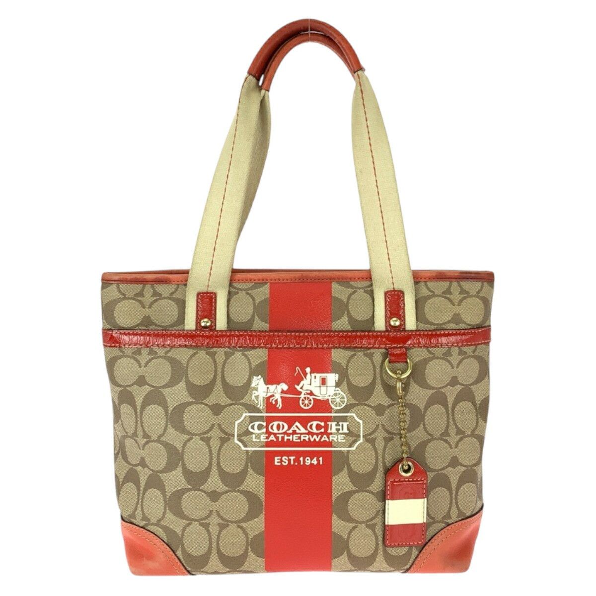 Coach Coach COACH Heritage Signature PVC Tote Bag Plastic / Synthetic ...