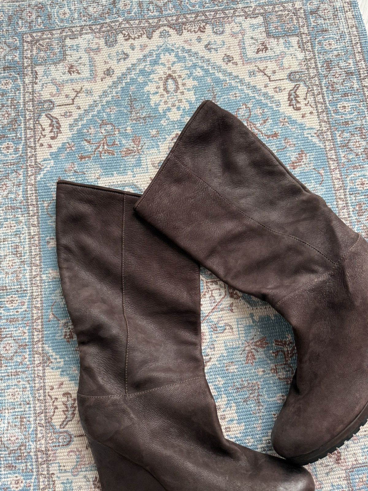 Prada Archive Prada 2000s Leather Knee Wedge Dark Brown Boots Sz41 Size US 11 / IT 41 - 2 Thumbnail