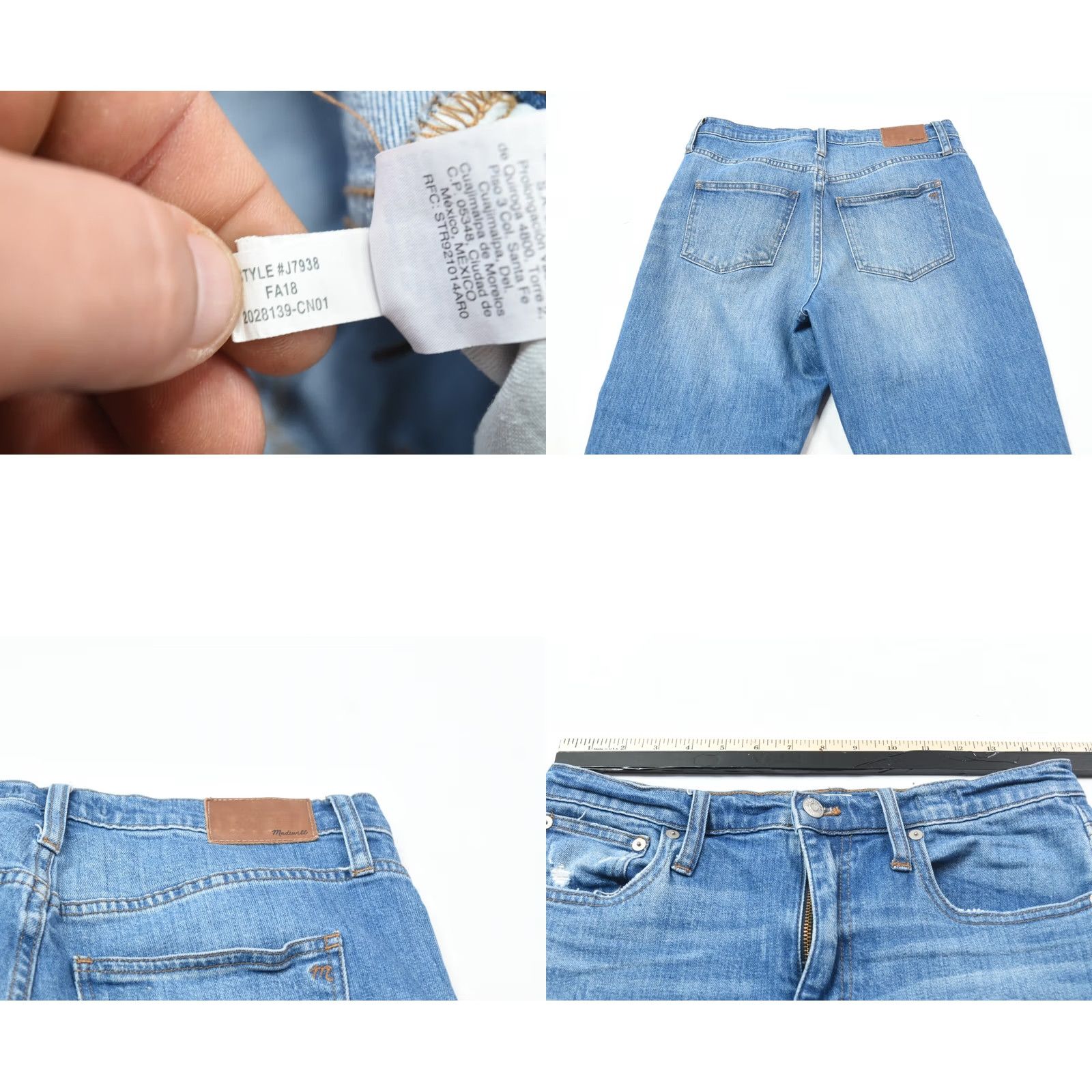 Madewell VINTAGE Madewell The High-Rise Slim Boyjean Womens 27 Blue Distressed Stretch Slim Relax Size 27" / US 4 / IT 40 - 8 Thumbnail