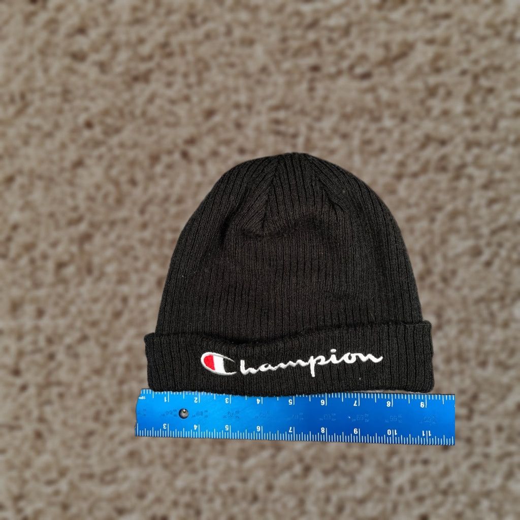 Champion Champion Headwear Beanie Adult One Size Black Knit 100% Acrylic Ski Hat Unisex Mens Womens Beanie Outlet Casual Winter Accessories Size ONE SIZE - 1 Thumbnail