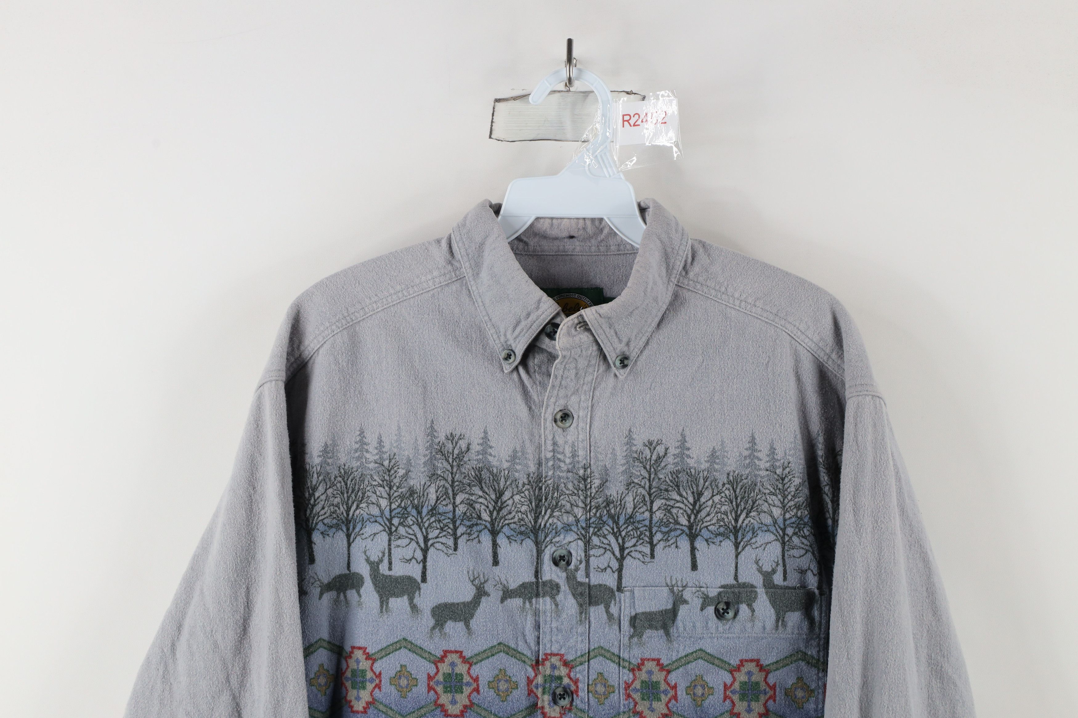 Cabelas × Vintage Vintage 90s Cabelas Over Print Chamois Cloth Button Shirt Size US M / EU 48-50 / 2 - 2 Thumbnail