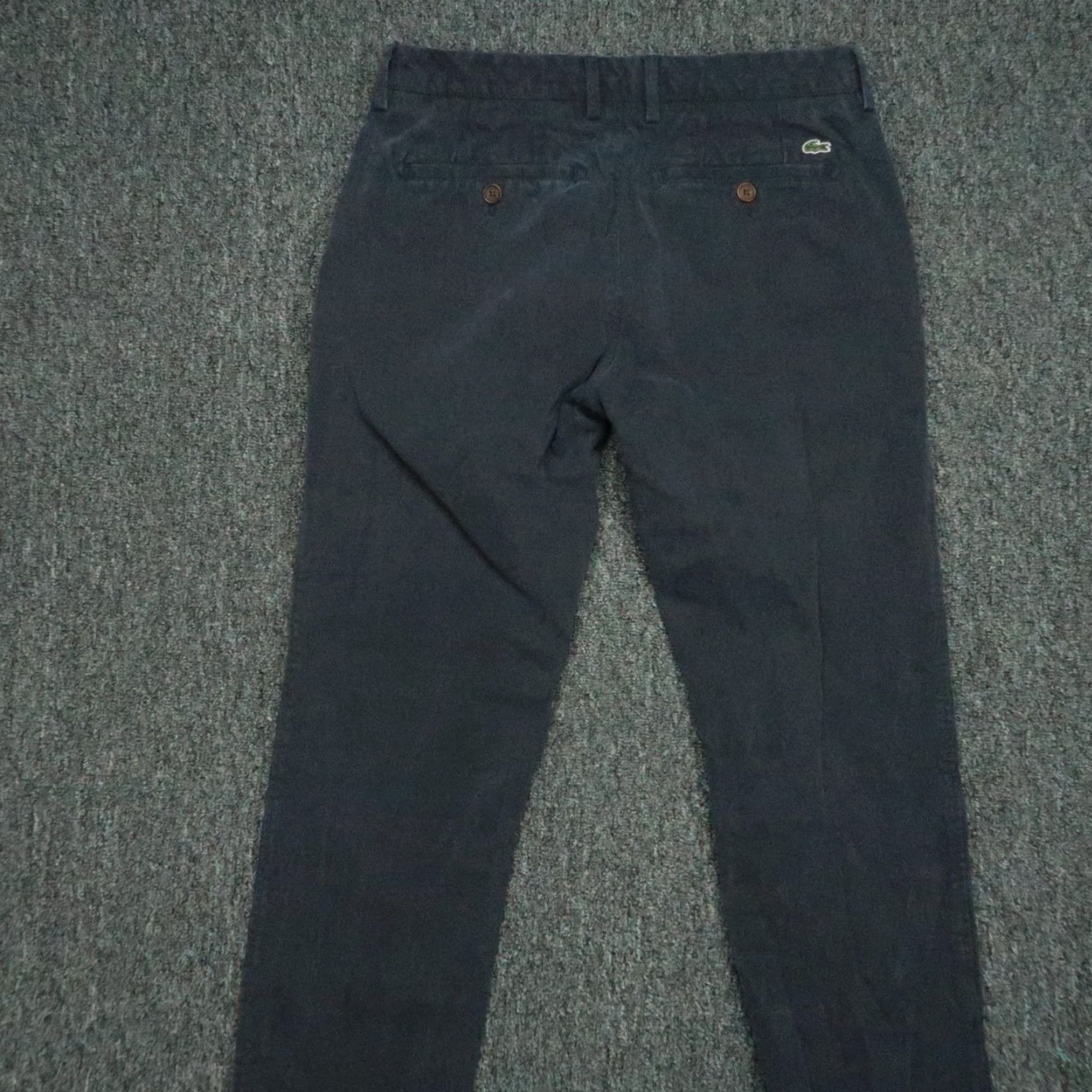 Lacoste Vintage Lacoste Men's Pants 30x32 Blue Cotton Regular Fit Flat Front Straight Trousers Size US 30 / EU 46 - 4 Thumbnail