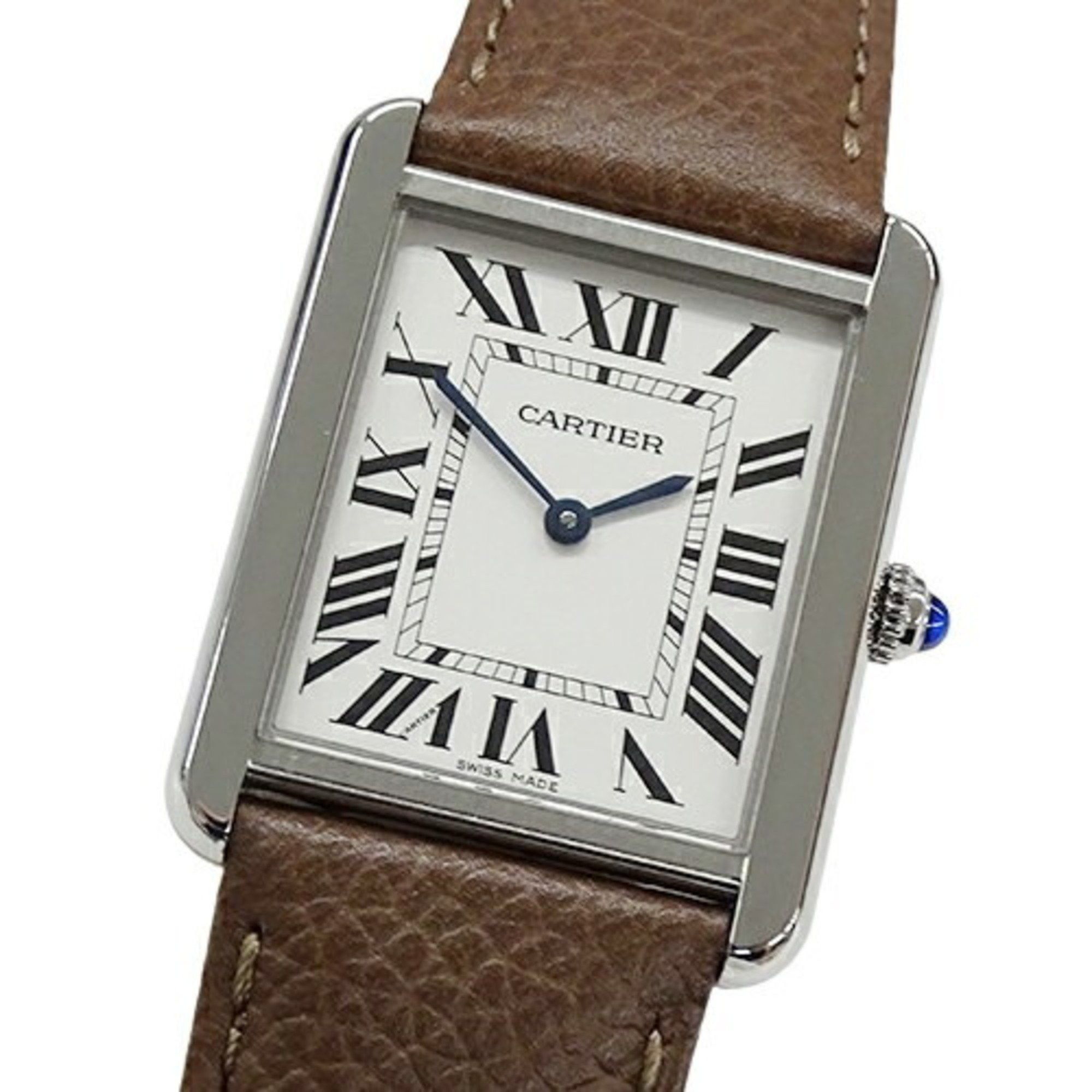 Cartier Cartier Tank Solo LM Men's Watch Quartz Stainless Steel Leather WSTA0028 Silver Brown Square Polished Size ONE SIZE - 1 Thumbnail