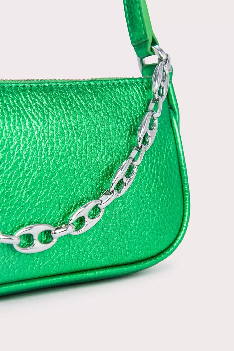 By Far o1mle1224 Size : OS/Metallic Grain Leather Mini Bag in Green Size ONE SIZE - 6 Thumbnail