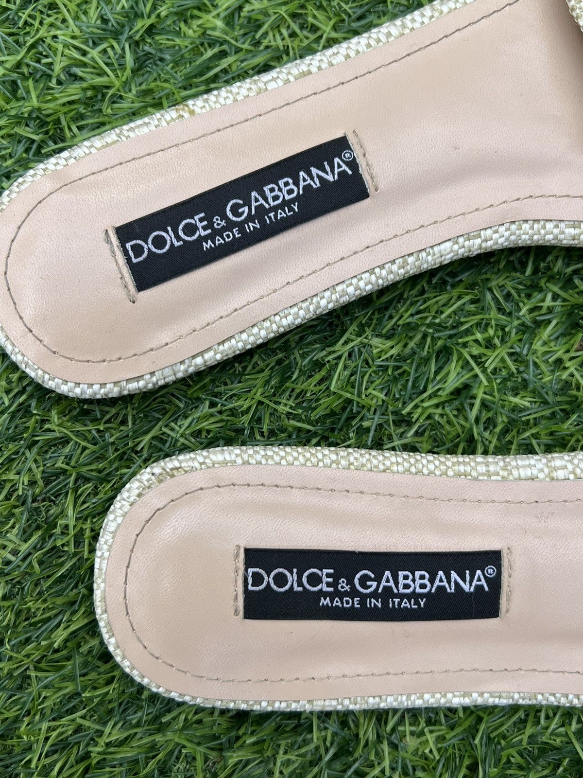 Dolce & Gabbana Dolce & Gabbana DG Logo Woven Raffia Slide Sandals -size 39 Size US 9 / IT 39 - 4 Thumbnail