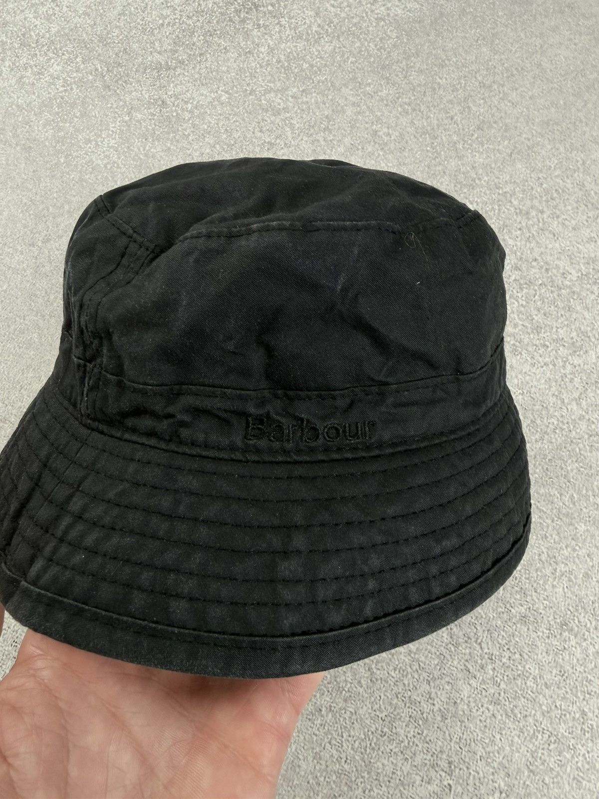 Barbour Barbour Waxed Bucket Hat Black Unisex Size S Size ONE SIZE - 6 Thumbnail