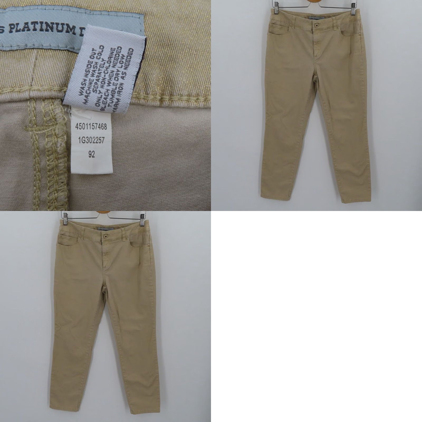 Vintage Chicos Womens 8 Gold Denim Jeans Straight Leg 5-Pocket Pockets Cotton Blend Zip Slim Stretch Vintage No Size 30" / US 8 / IT 44 - 8 Thumbnail