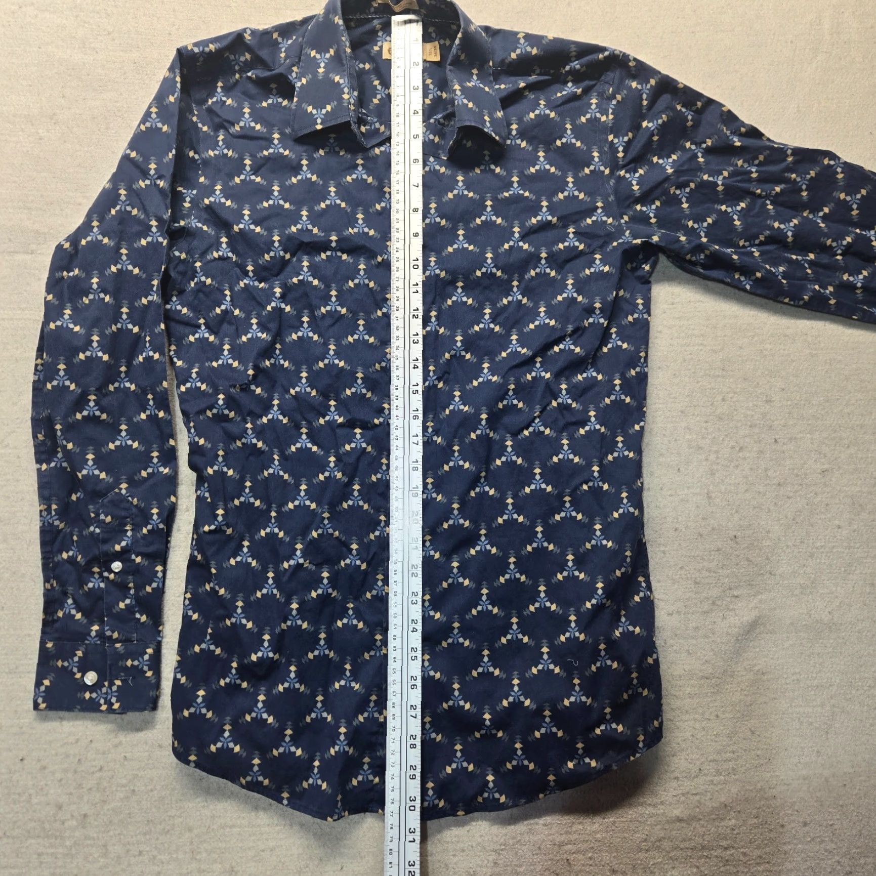 Haggar Haggar Men's Blue Dress Shirt Button-Up Long Sleeve 15.5 Regular Fit Business Casual Workwear Size 40R - 6 Thumbnail
