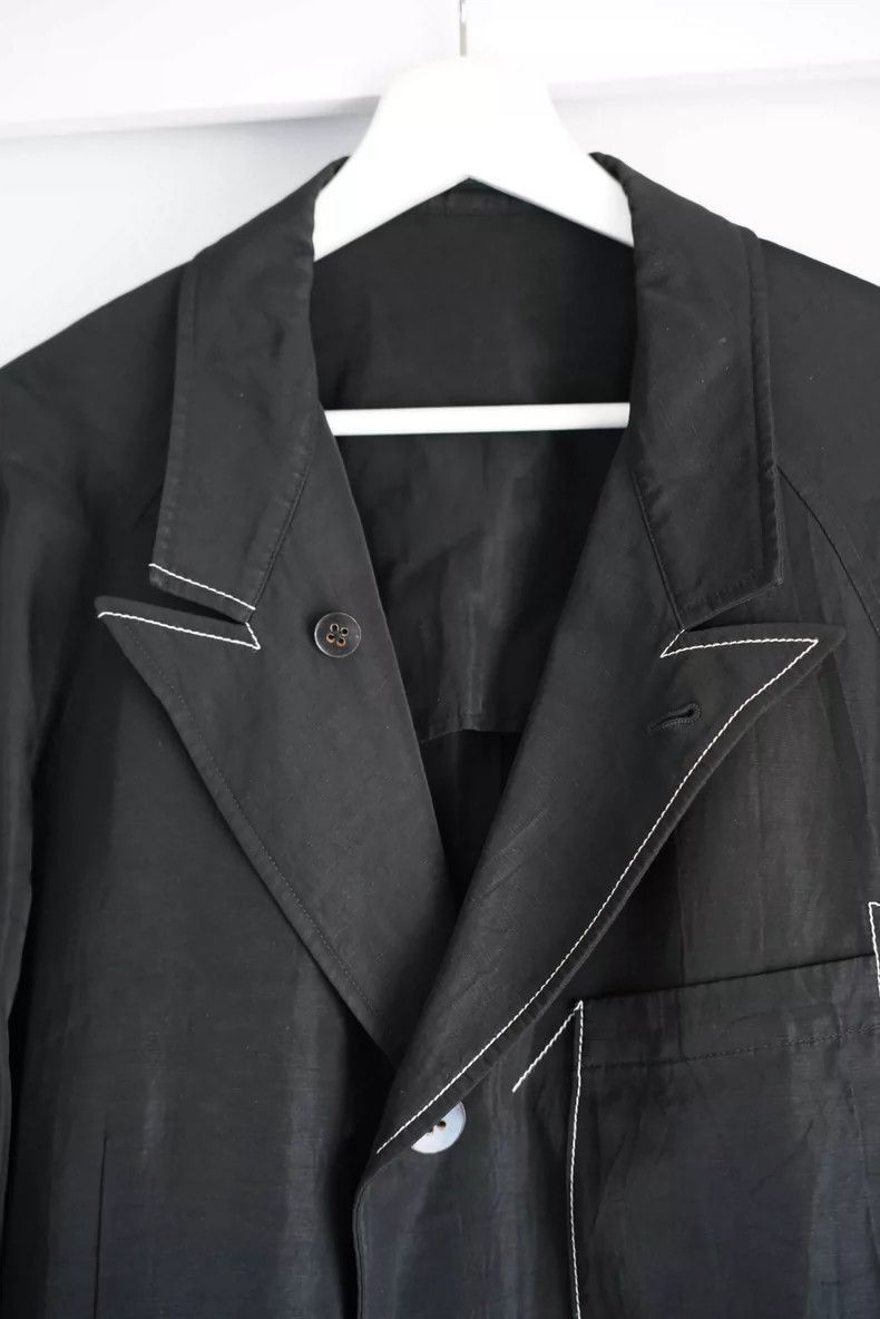 Yohji Yamamoto Yohji Yamamoto Yohji Yamamoto Long Jacket with White Stitc Size US M / EU 48-50 / 2 - 3 Thumbnail