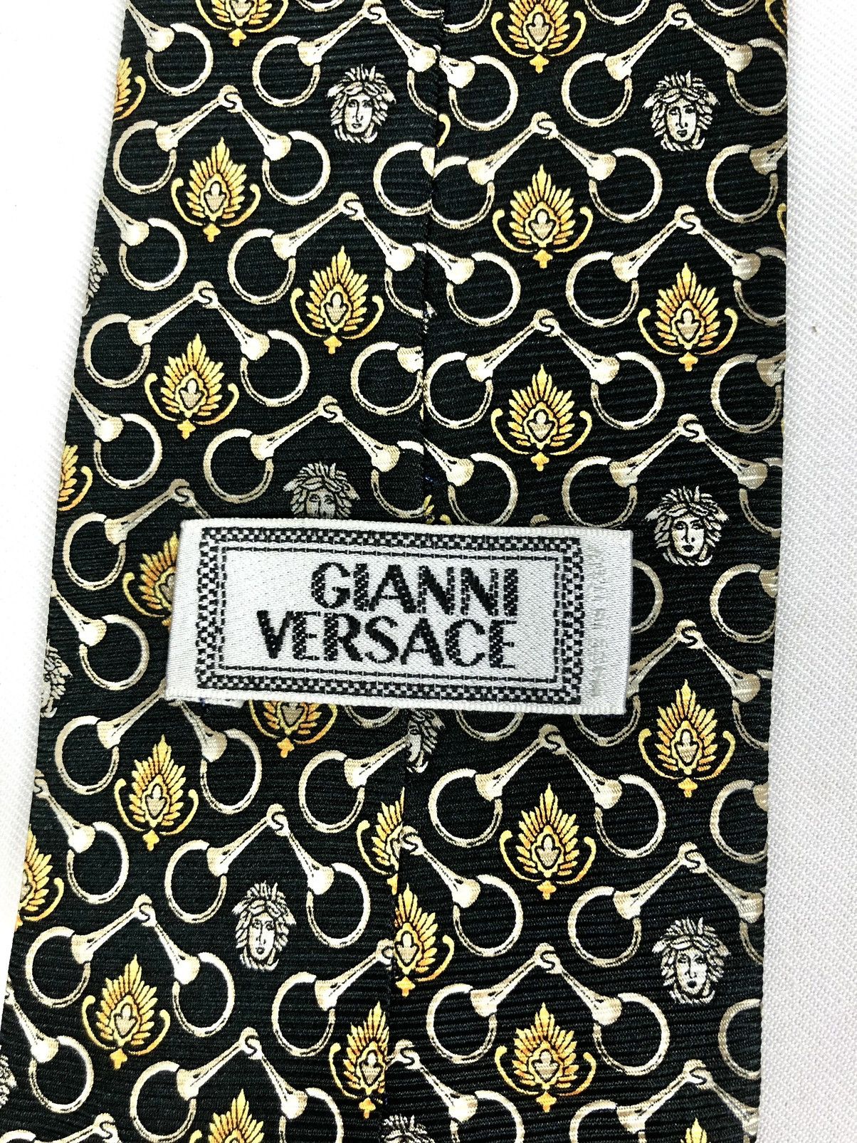 Versace Vtg Gianni Versace Medusa Monogram Silk Tie Made in Italy Size ONE SIZE - 7 Thumbnail