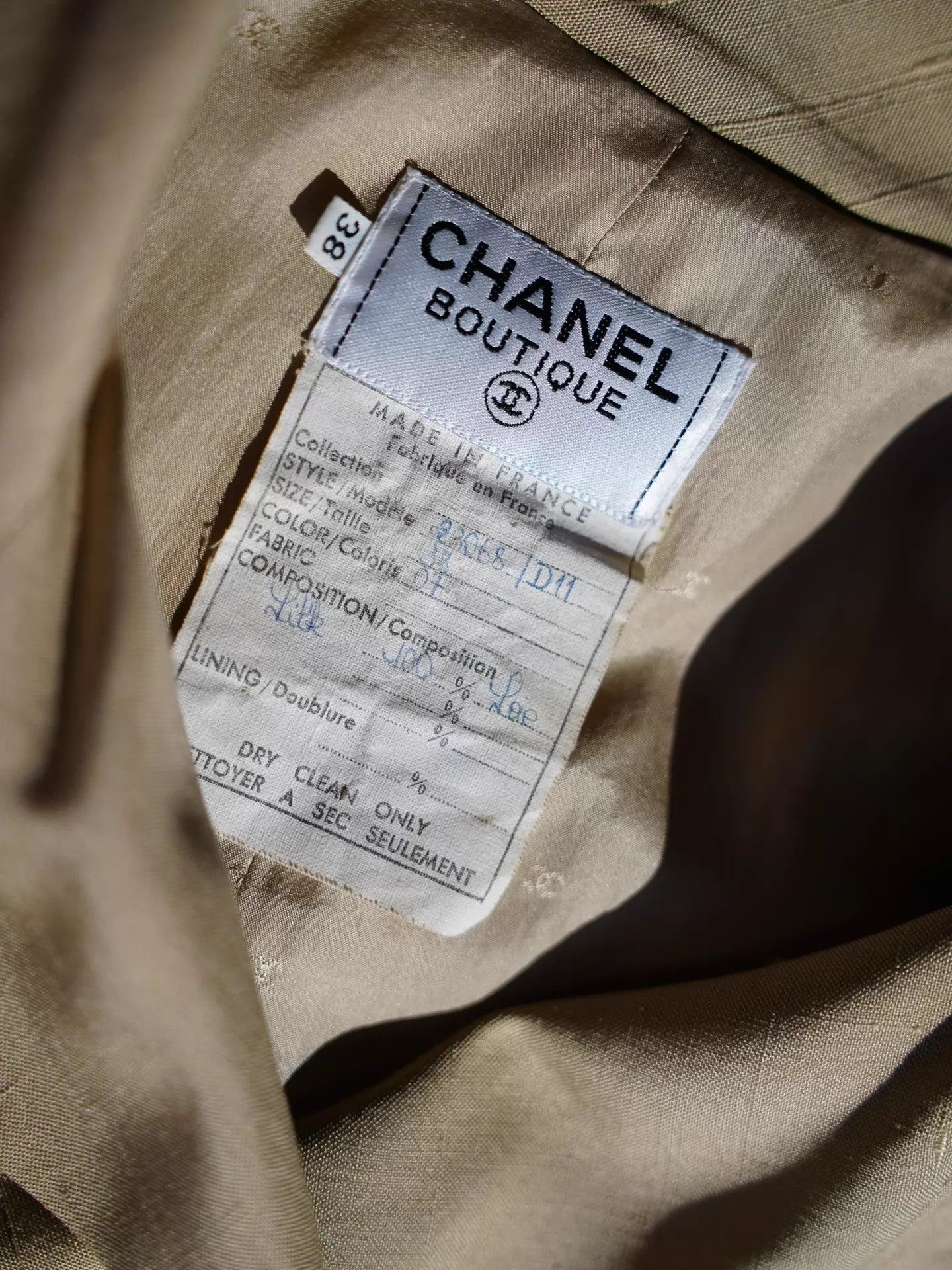 Chanel Chanel Vintage Silk Collar Light Beige Pleated Dress FR38 Size S / US 4 / IT 40 - 7 Thumbnail