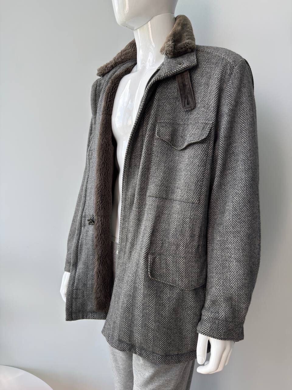 Loro Piana Loro Piana Traveller Wool Jacket Beaver Fur Lined Coat Size US XL / EU 56 / 4 - 8 Thumbnail
