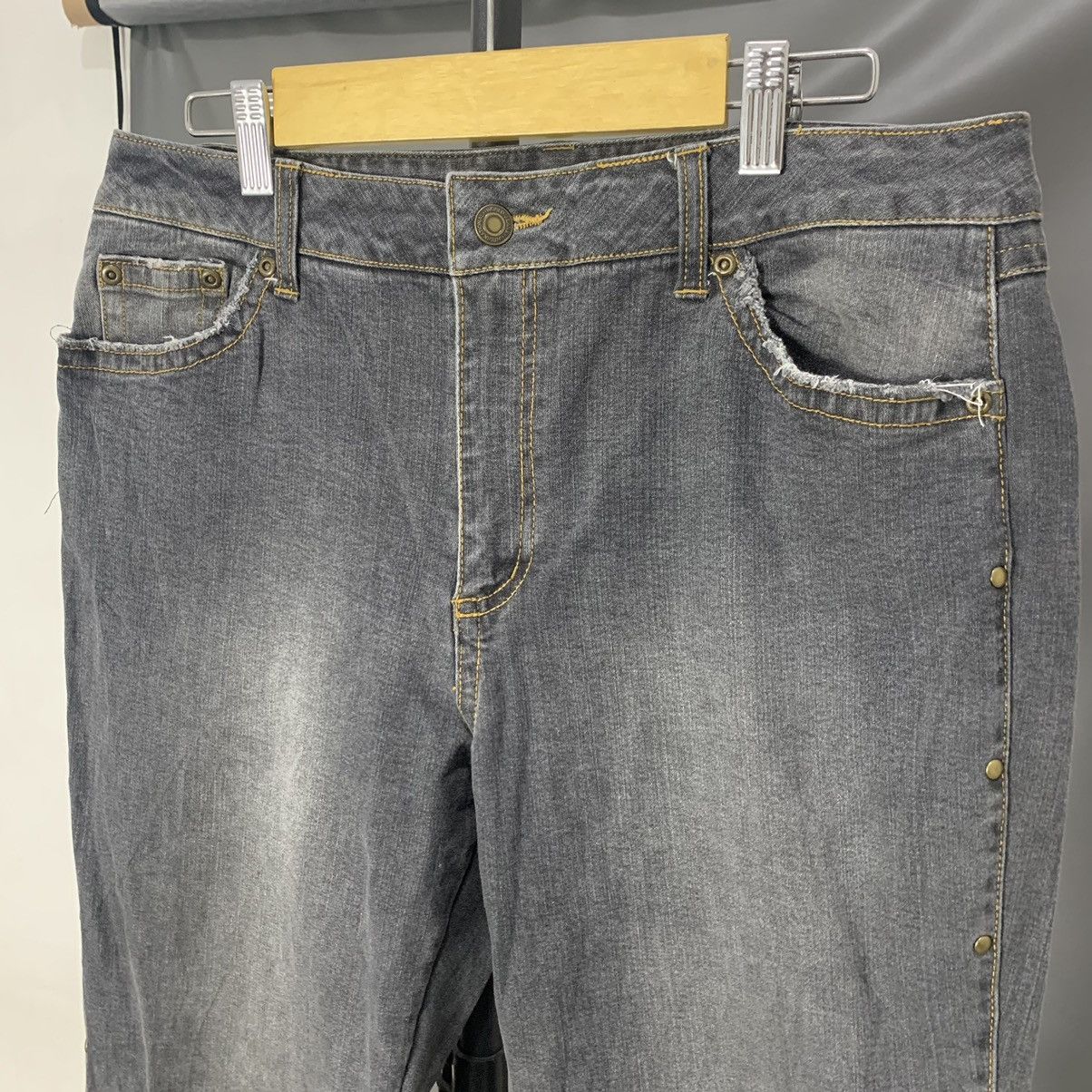 Hysteric Glamour × If Six Was Nine × Japanese Brand Vtg Japanese Boot cut Denim Flare Studded Flare Pant Size US 32 / EU 48 - 3 Thumbnail