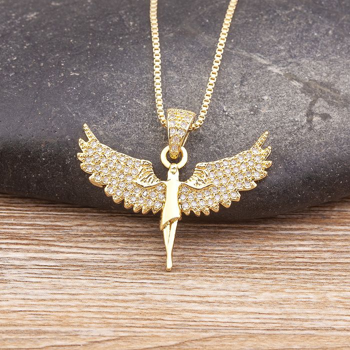 Custom Arch Angel Chain Angel Wings Goddess Pendant Chain Necklace ...