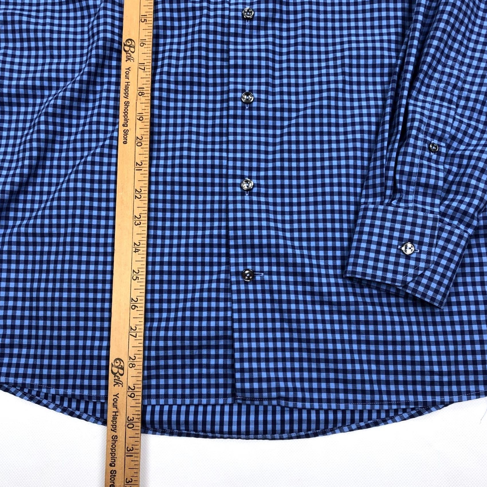 Eton Eton Shirt Gingham Button-Up Men's L 16.5 Blue Casual Contemporary Size US L / EU 52-54 / 3 - 7 Thumbnail