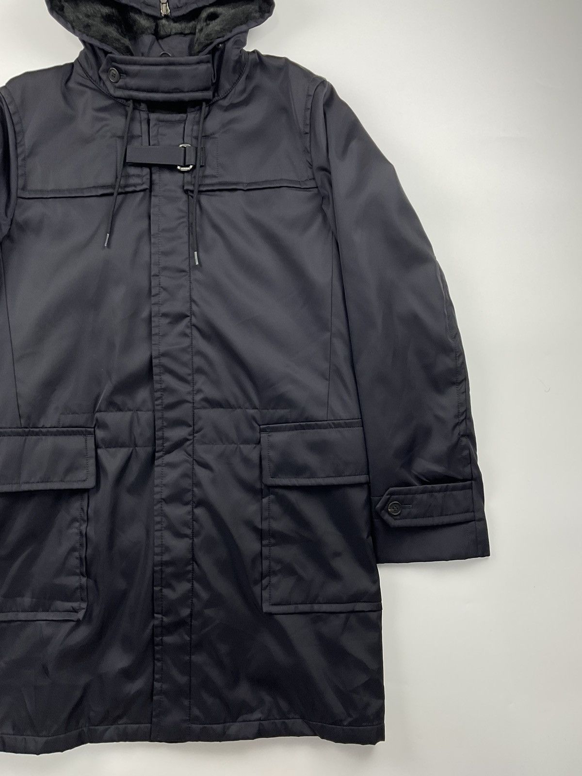 Prada Prada BLack Tab Fur Hood Utility Jacket Size US M / EU 48-50 / 2 - 5 Thumbnail