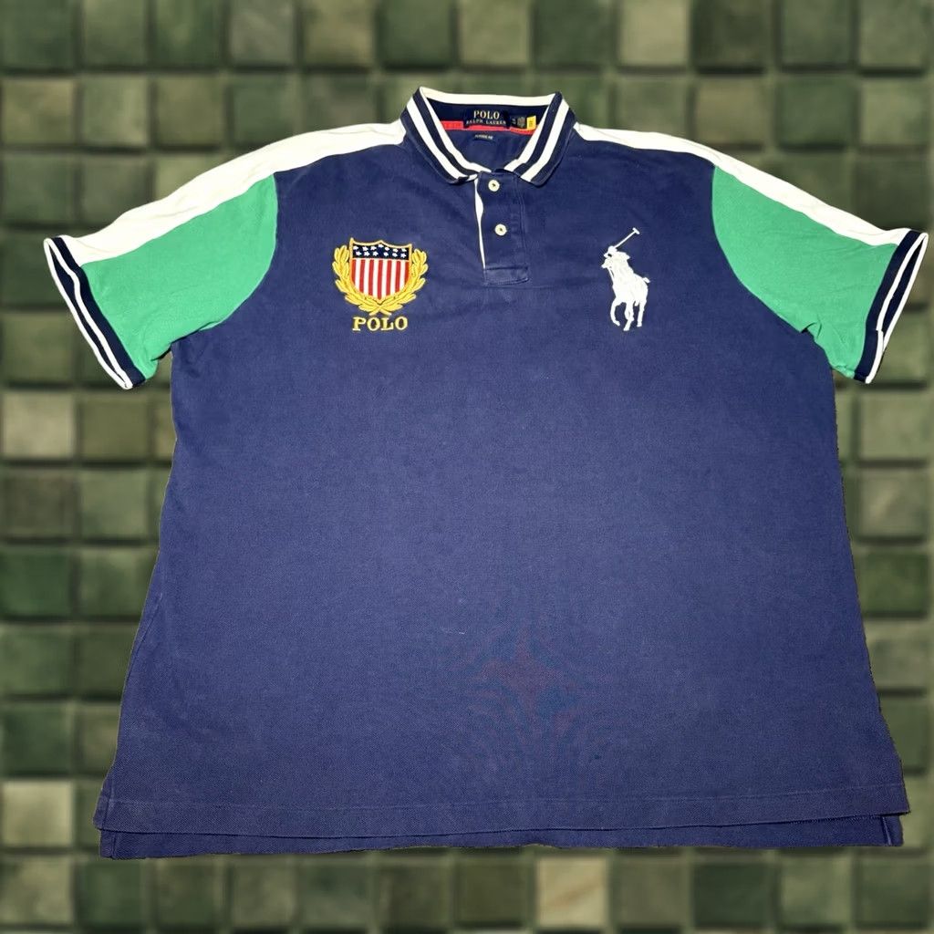 Polo Ralph Lauren Polo Ralph Lauren Big Pony USA Crest Classic Fit Polo Shirt Mens XL Size US XL / EU 56 / 4 - 1 Thumbnail