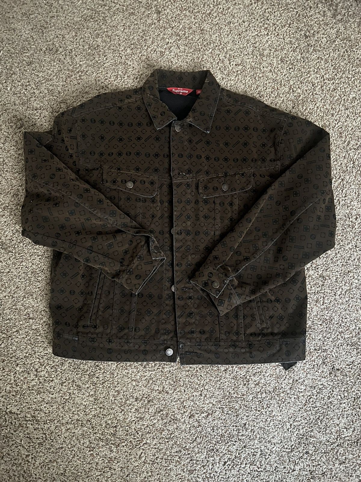 Supreme Flocked Denim Trucker Jacket M Supreme Flocked Denim