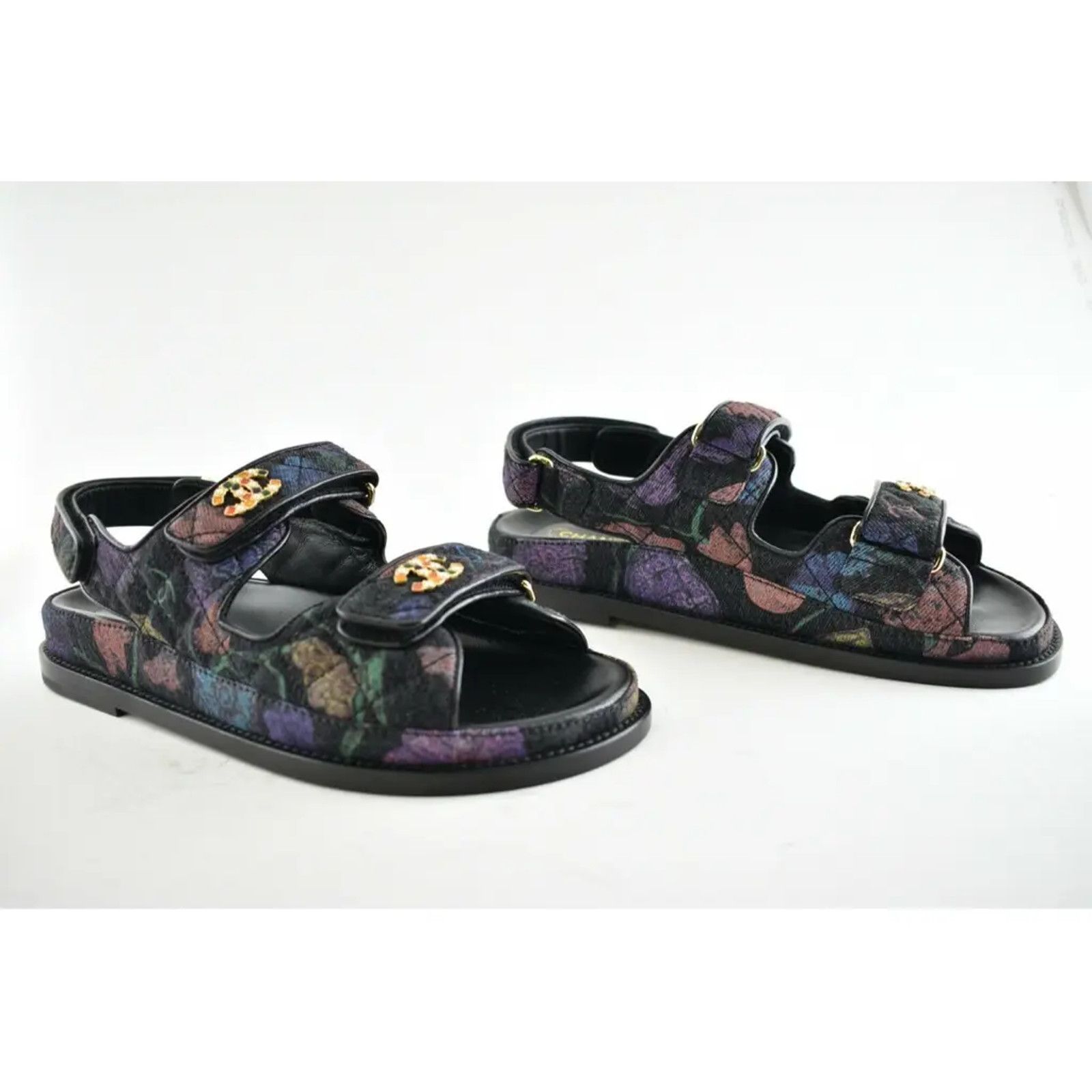 Chanel Chanel 21A Black Denim Graffiti CC Logo Mule Slide Strap Size US 11.5 / IT 41.5 - 3 Thumbnail