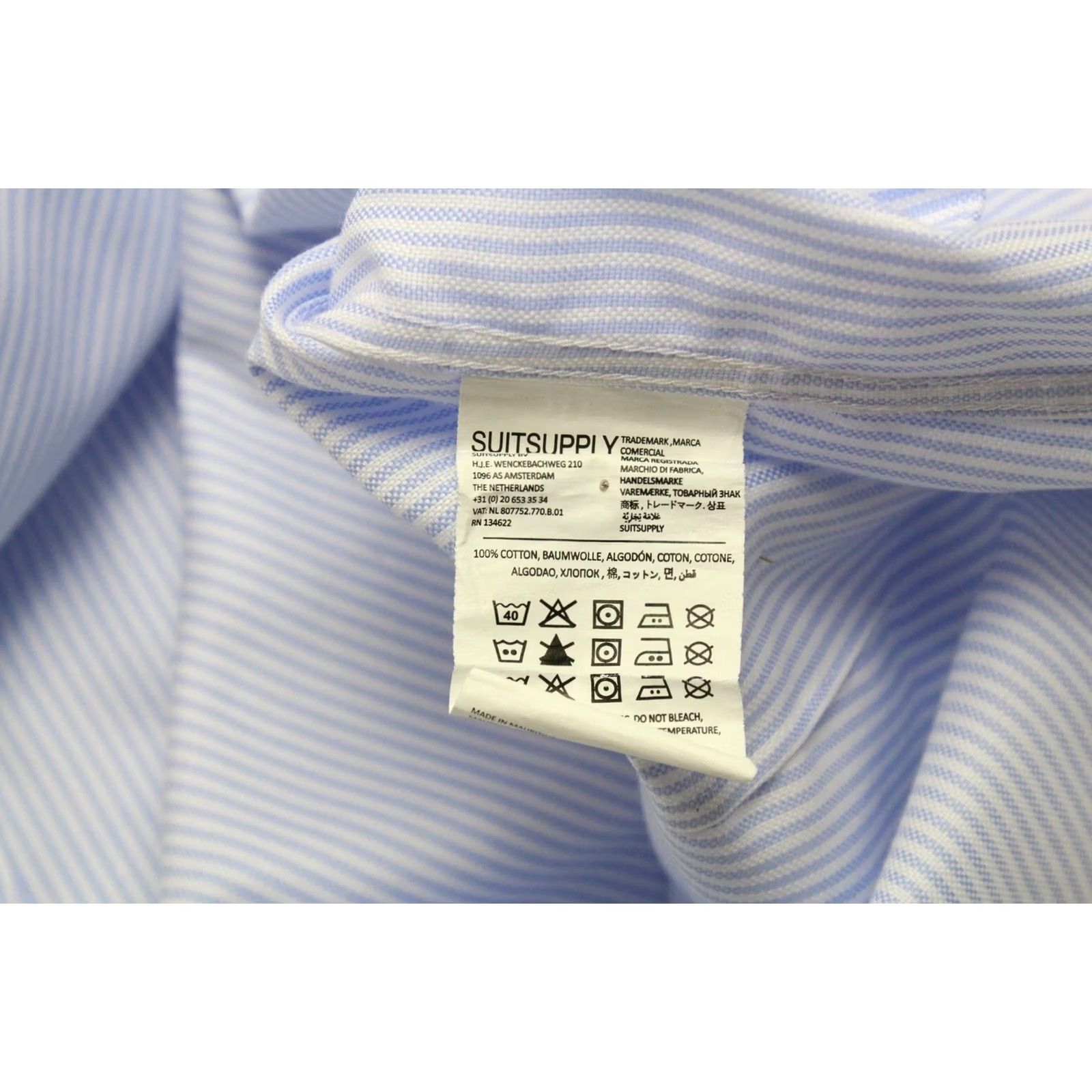Suitsupply SUITSUPPLY Shirt Men's 39 / 15 1/2 Pinstriped Try On Extra Slim Fit Formal Size 40R - 7 Thumbnail