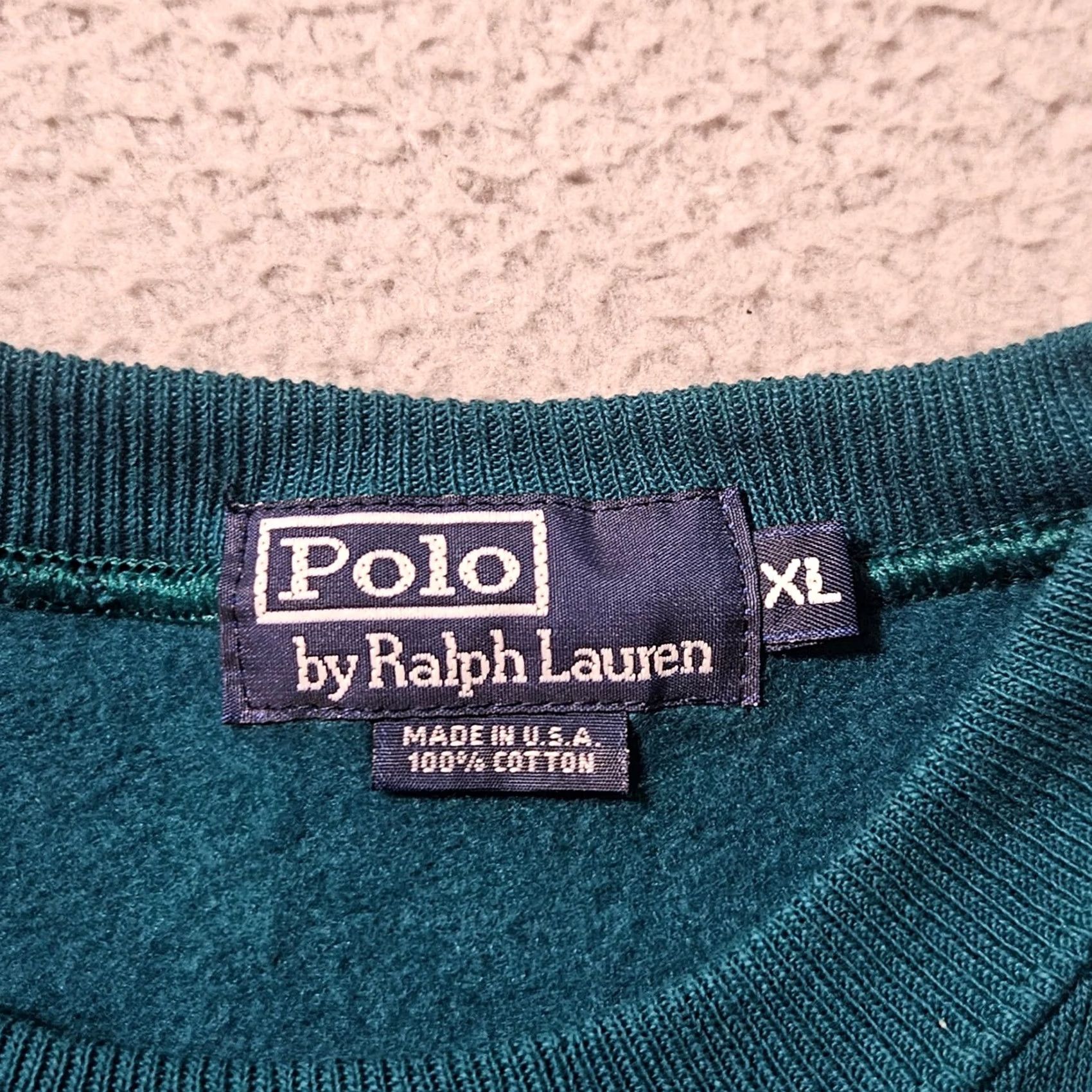 Polo Ralph Lauren VINTAGE Polo Ralph Lauren Sweatshirt Mens XL Green Made in USA 90s Size US XL / EU 56 / 4 - 3 Thumbnail