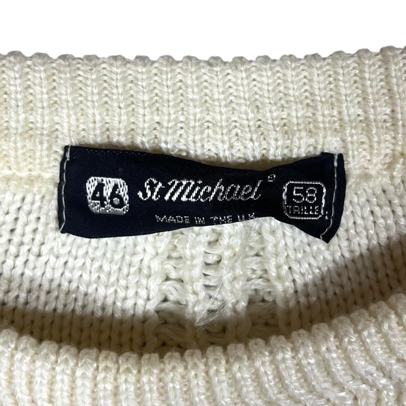 Marks & Spencer VINTAGE ST MICHAEL Marks & Spencer Cream Cable Knit Jumper XL 46 Large Men Pullover 51% Cotton 49% Acrylic Womens Mens Size US XL / EU 56 / 4 - 5 Thumbnail