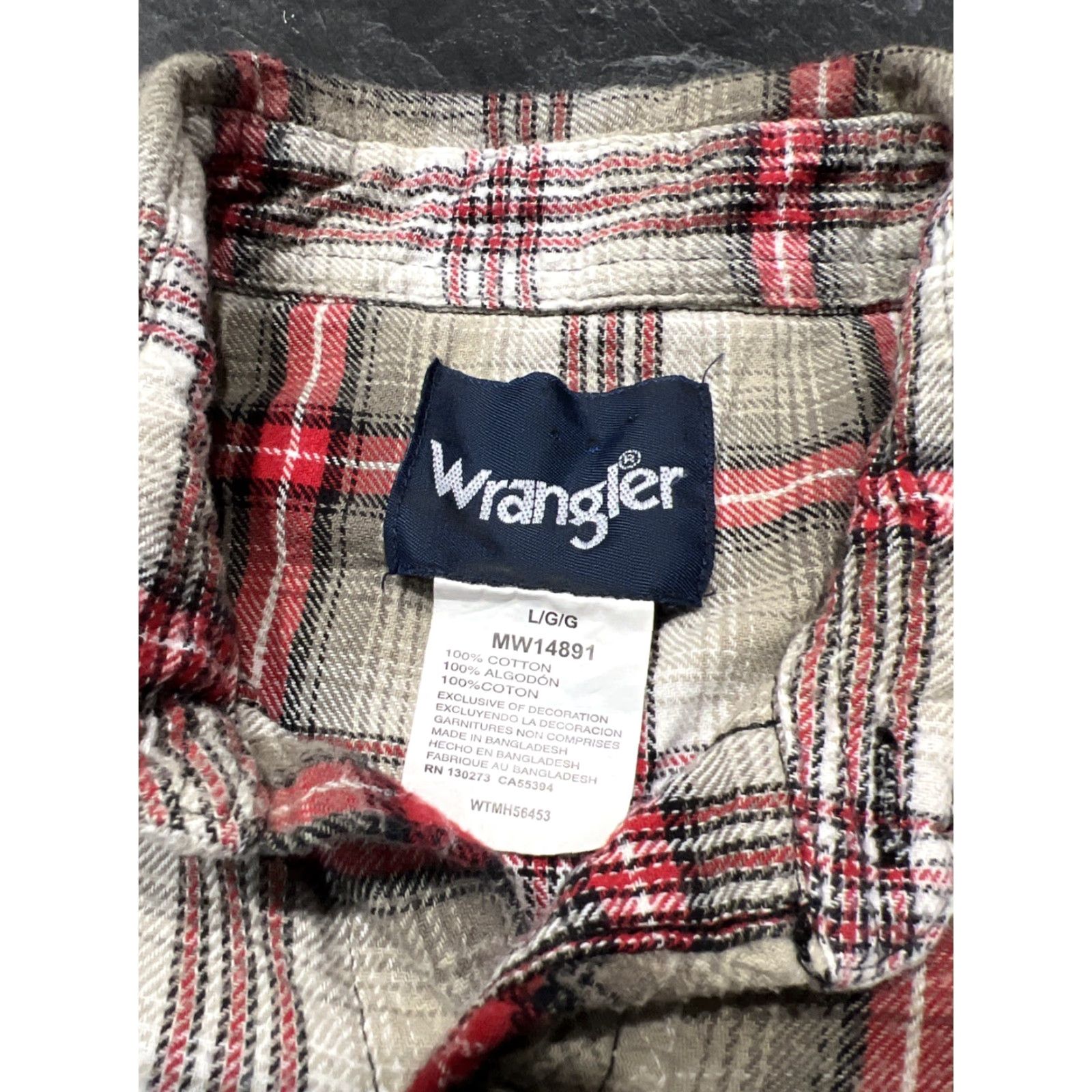 Wrangler VINTAGE Wrangler Men’s Western Long Sleeve Shirt Pearl Snap L Flannel Size US L / EU 52-54 / 3 - 7 Thumbnail