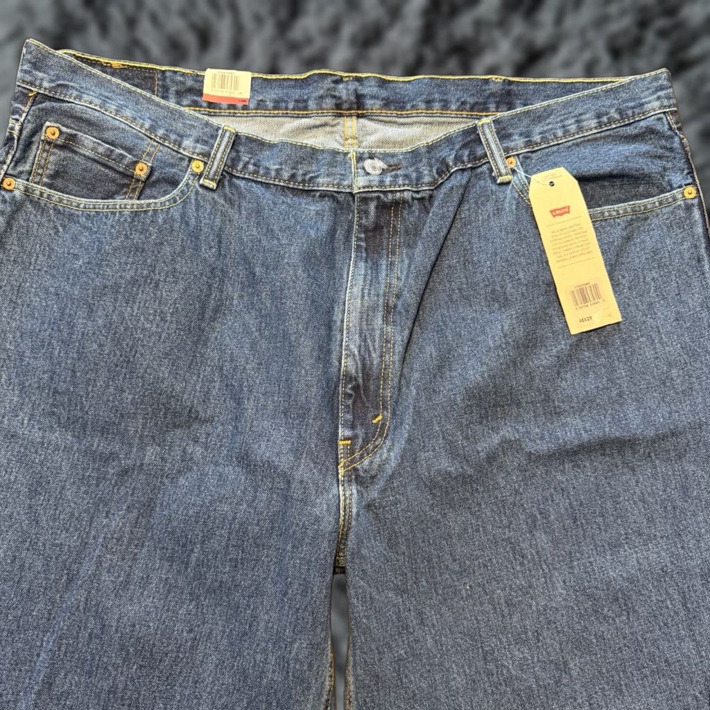 Levi's 560 Comfort Jeans Mens 46x29 Blue Tapered Loose 5-Pocket Design New Regular Rise Cotton Button Zip