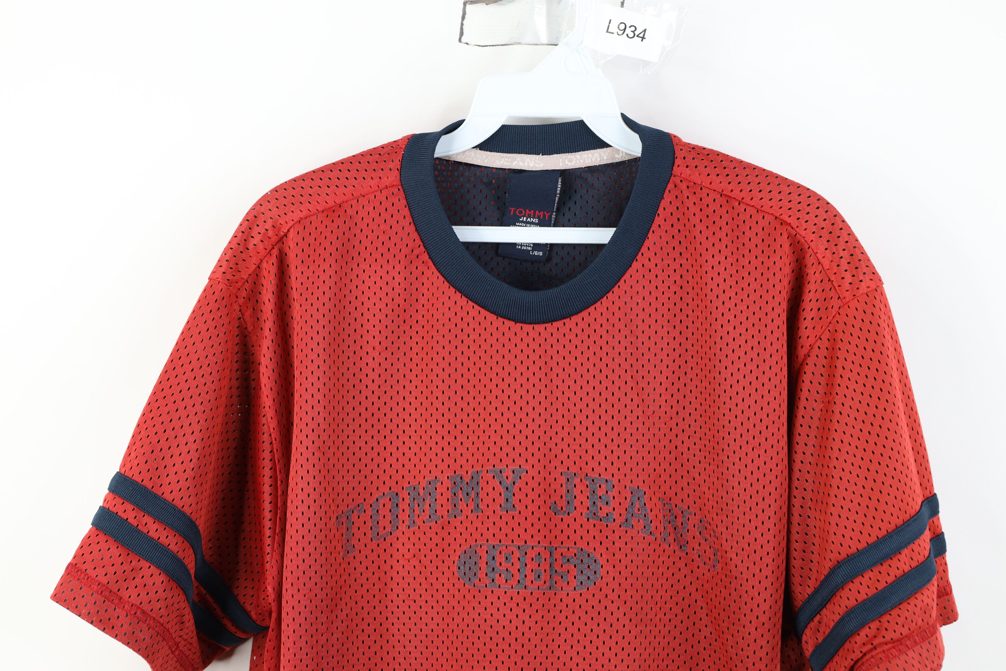 Tommy Hilfiger Vintage 90s Y2K Tommy Hilfiger Striped Mesh Jersey T-Shirt Size US L / EU 52-54 / 3 - 2 Thumbnail
