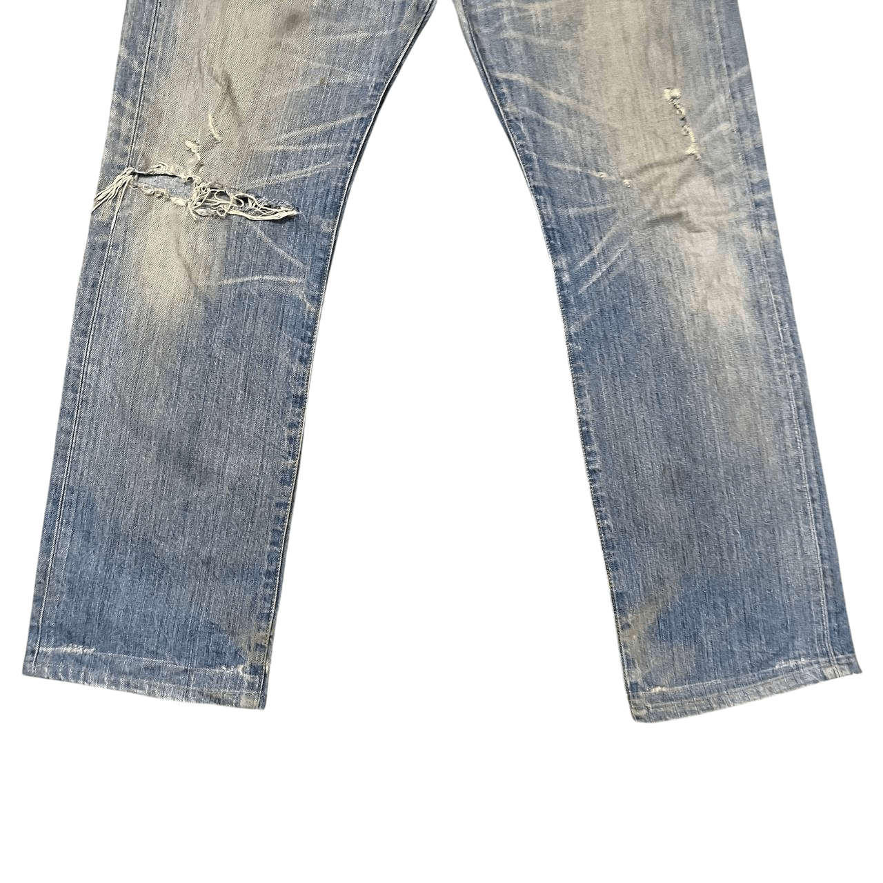 Levi's Vintage Levis 501 Distressed Denim Straight Leg Button Fly Size US 34 / EU 50 - 3 Thumbnail