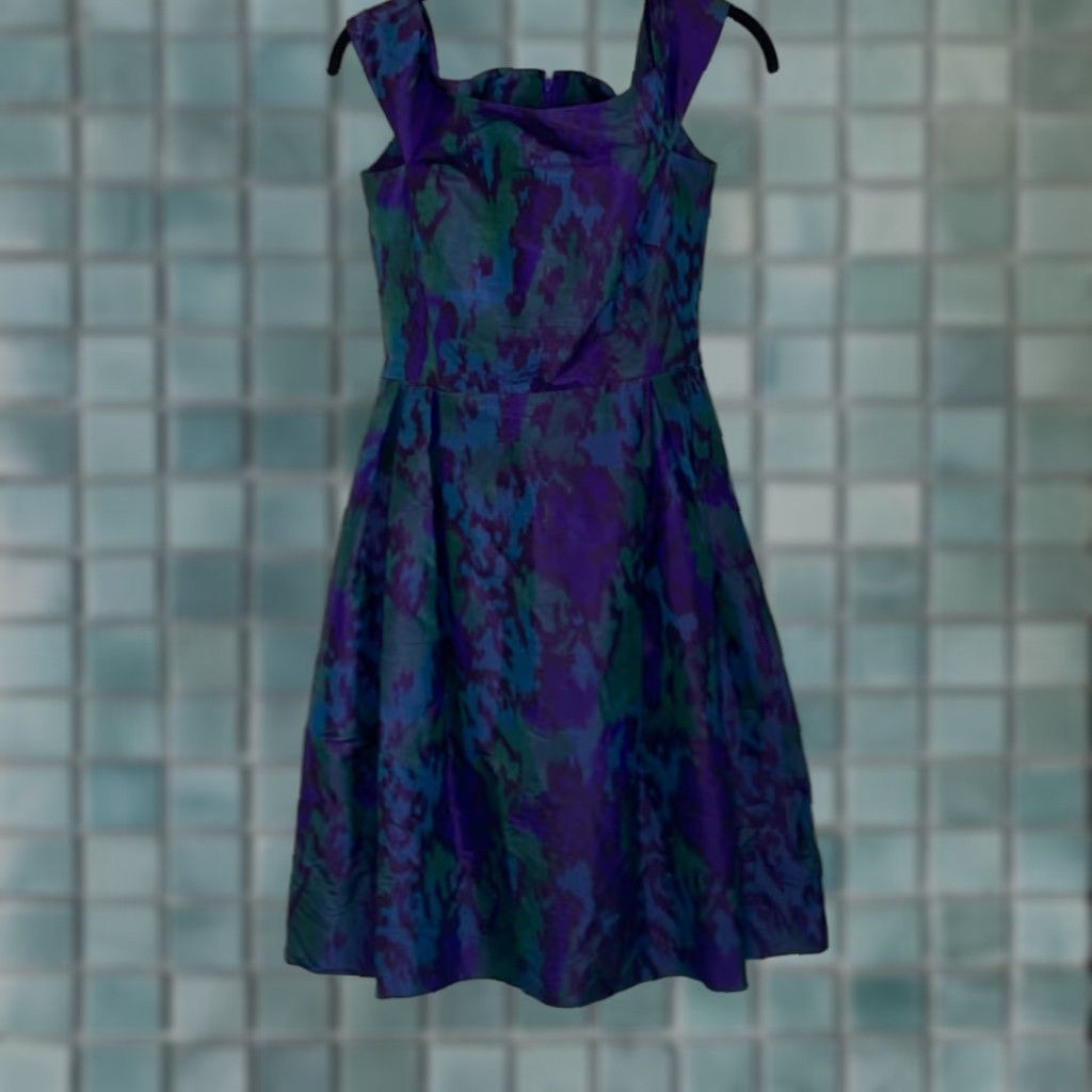 VINTAGE RED Valentino Women's Silk Dress Midi Sleeveless Blue Purple A-Line  34\" Blue Girls Womens (if applicable) - ilac.rochib.com