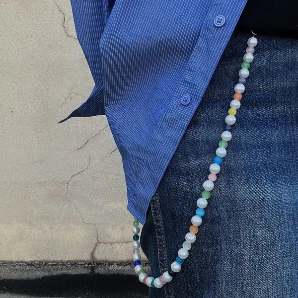 Jewelry Pearl Pants Chain – Cleanfit Y2K Waist Accessory Size ONE SIZE - 7 Thumbnail