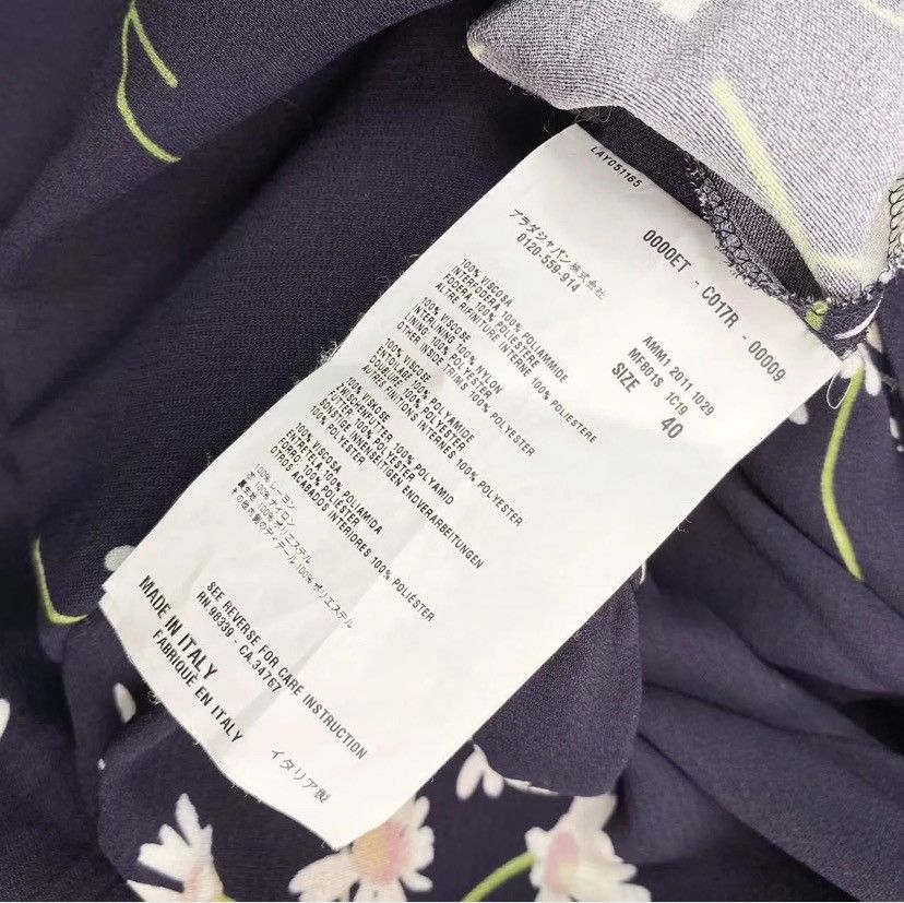 Miu Miu Miu Miu Floral Printed Ruched Waist Detail L/S Dress Size S / US 4 / IT 40 - 4 Thumbnail