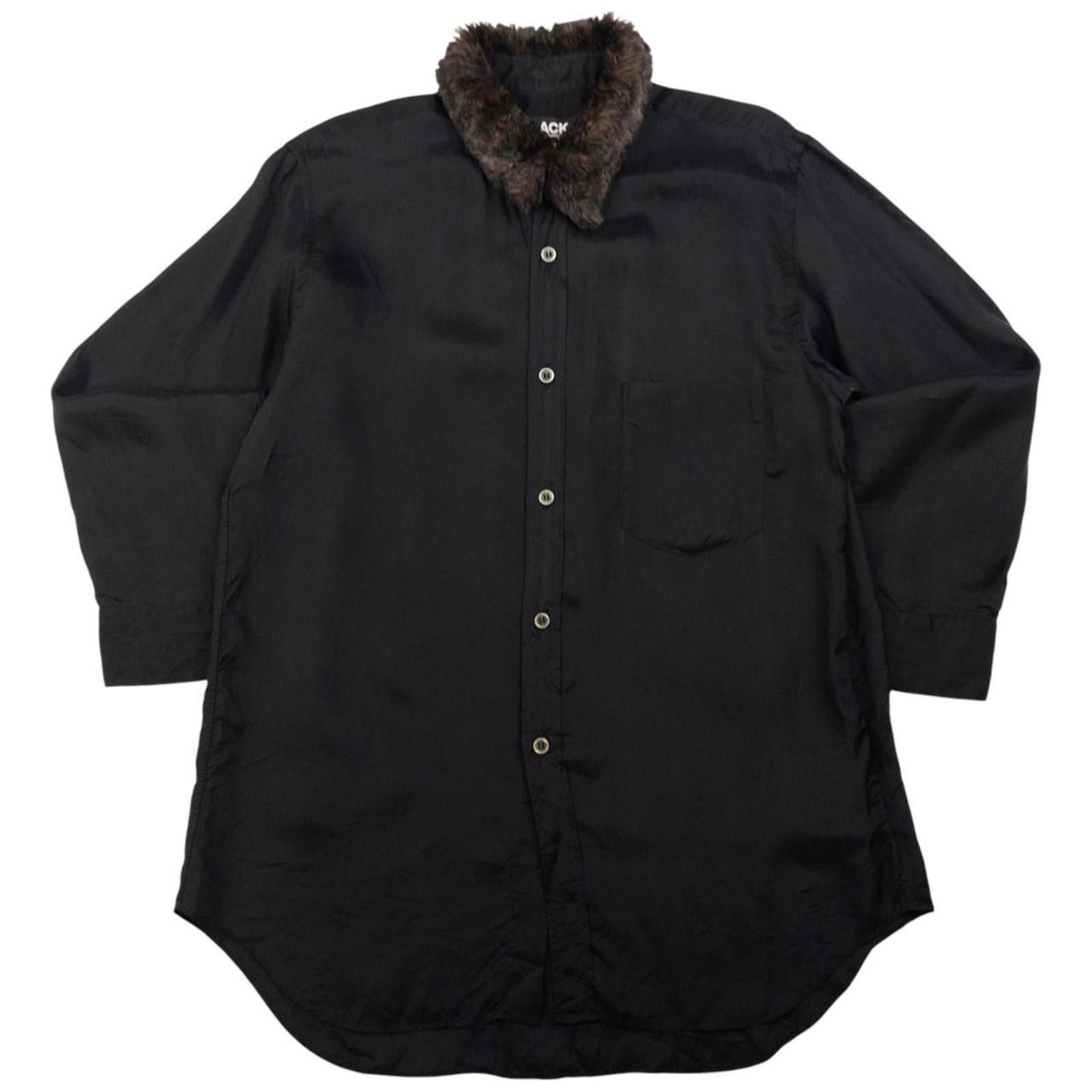 Comme des Garcons Vintage Comme Des Garçons BLACK Fur Collar Shirt Size S Size US S / EU 44-46 / 1 - 1 Thumbnail