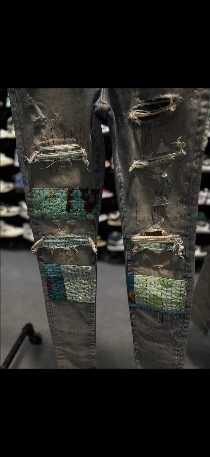 Amiri Size 33 - Amiri Blue Pants Patch Jeans 100% Authentic Size US 33 - 6 Thumbnail