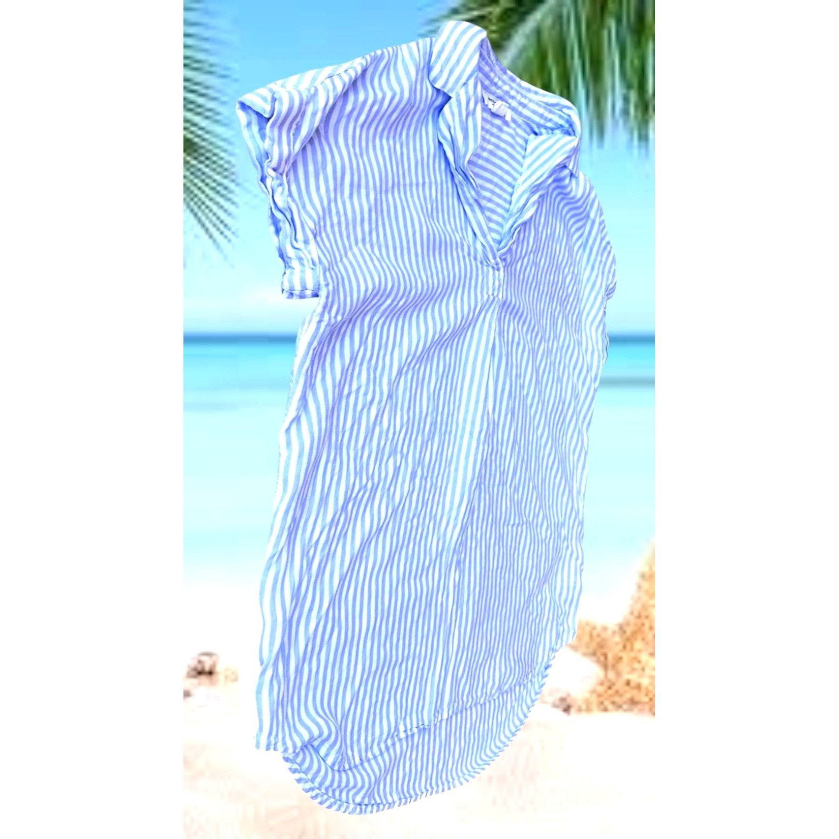 Other Beach Lunch Lounge Kenzie Shirt Small Blue White Striped Size S / US 4 / IT 40 - 3 Thumbnail