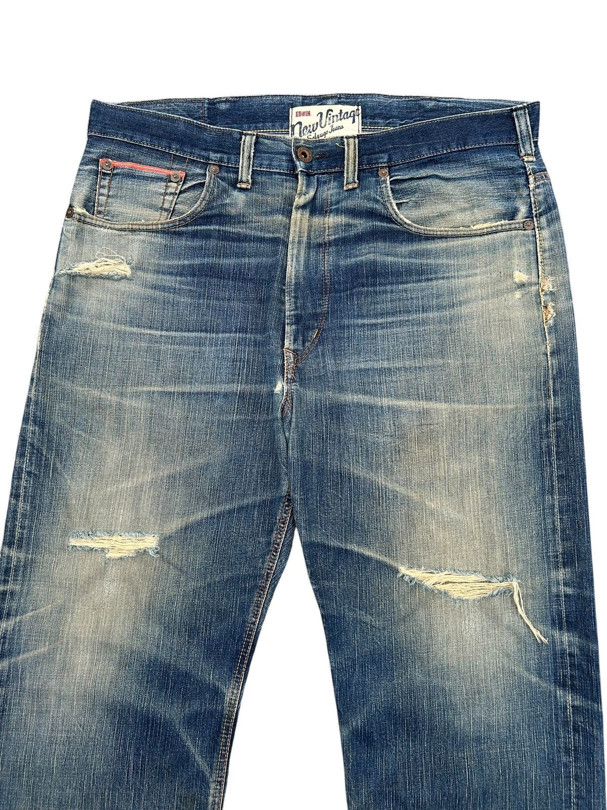 Kapital Vintage Edwin 505V Selvedge Thrashed Denim Jeans Size US 40 / EU 56 - 4 Thumbnail