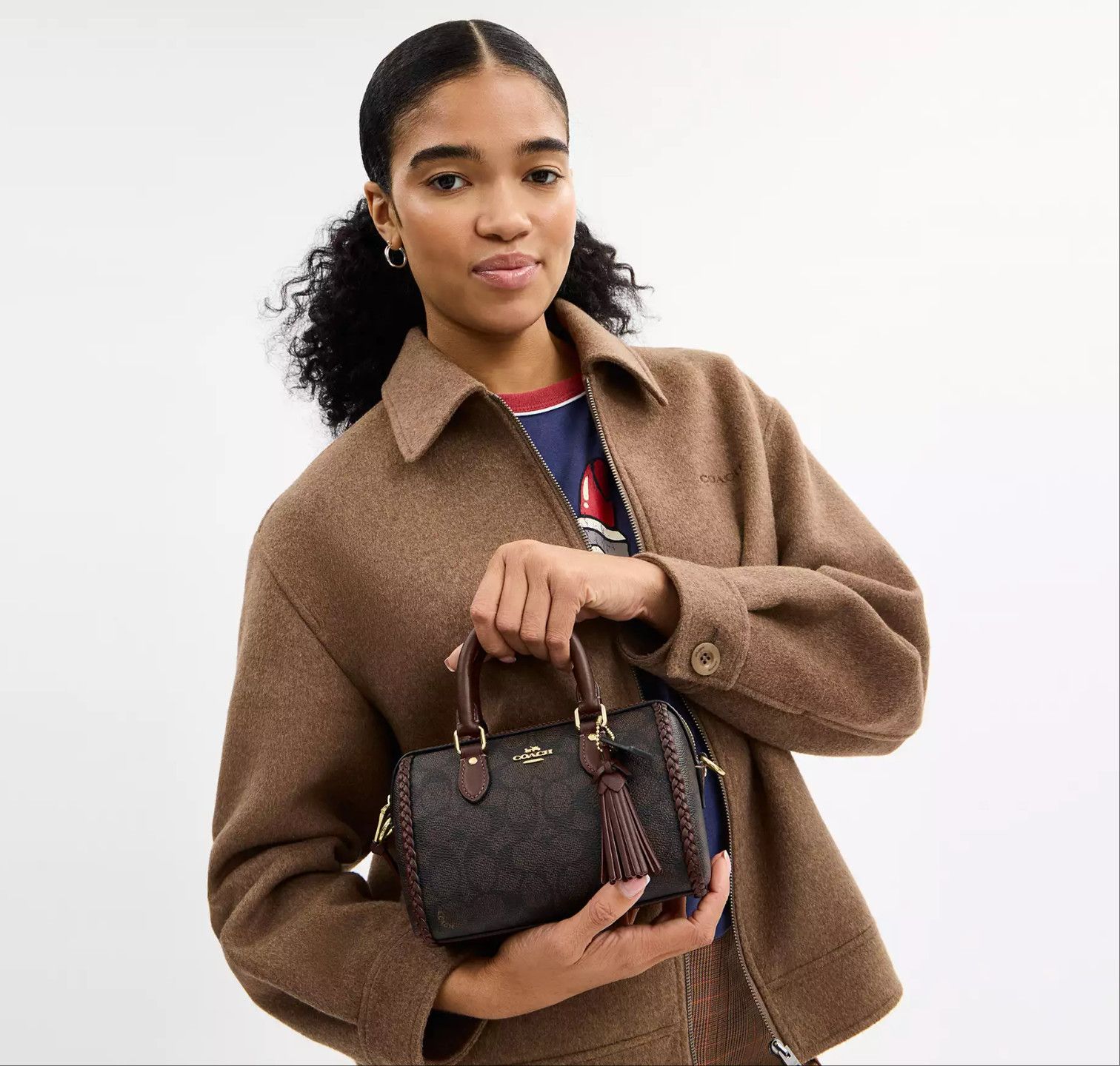 Coach Mini Rowan Crossbody Bag In Signature Canvas With Fringe Size ONE SIZE - 10 Thumbnail