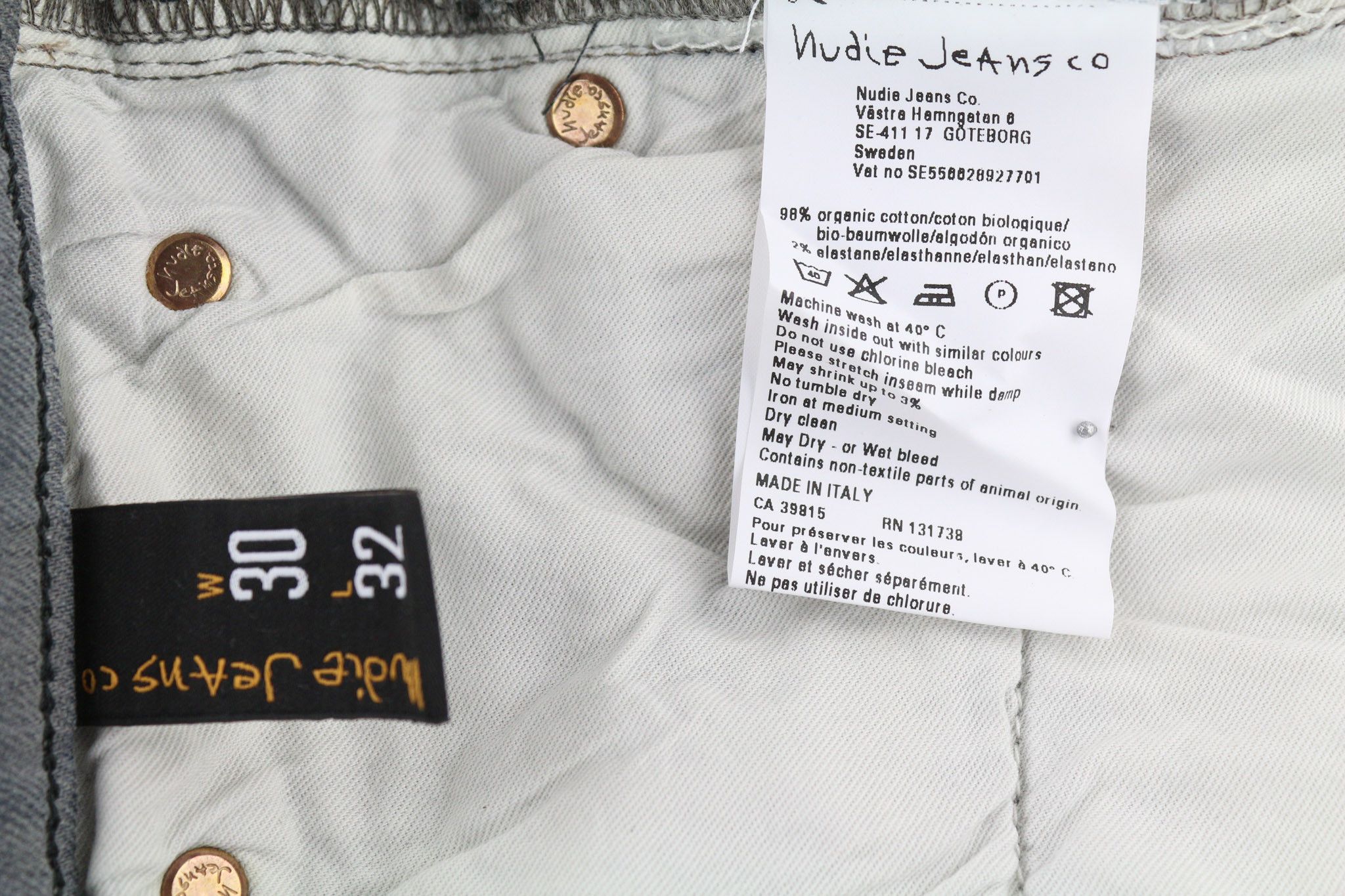 Nudie Jeans TIGHT LONG JOHN W30/L32 Slim Charcoal Jeans 80684 Size US 30 / EU 46 - 6 Thumbnail