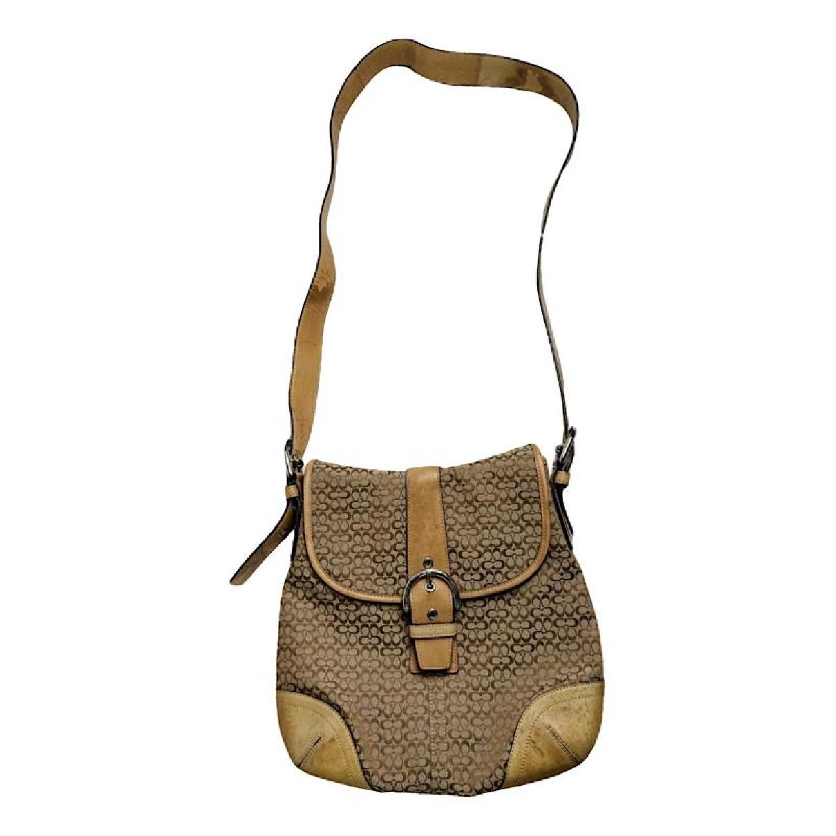 Coach Signature Sufflette Beige Cotton Handbag Size ONE SIZE - 1 Thumbnail