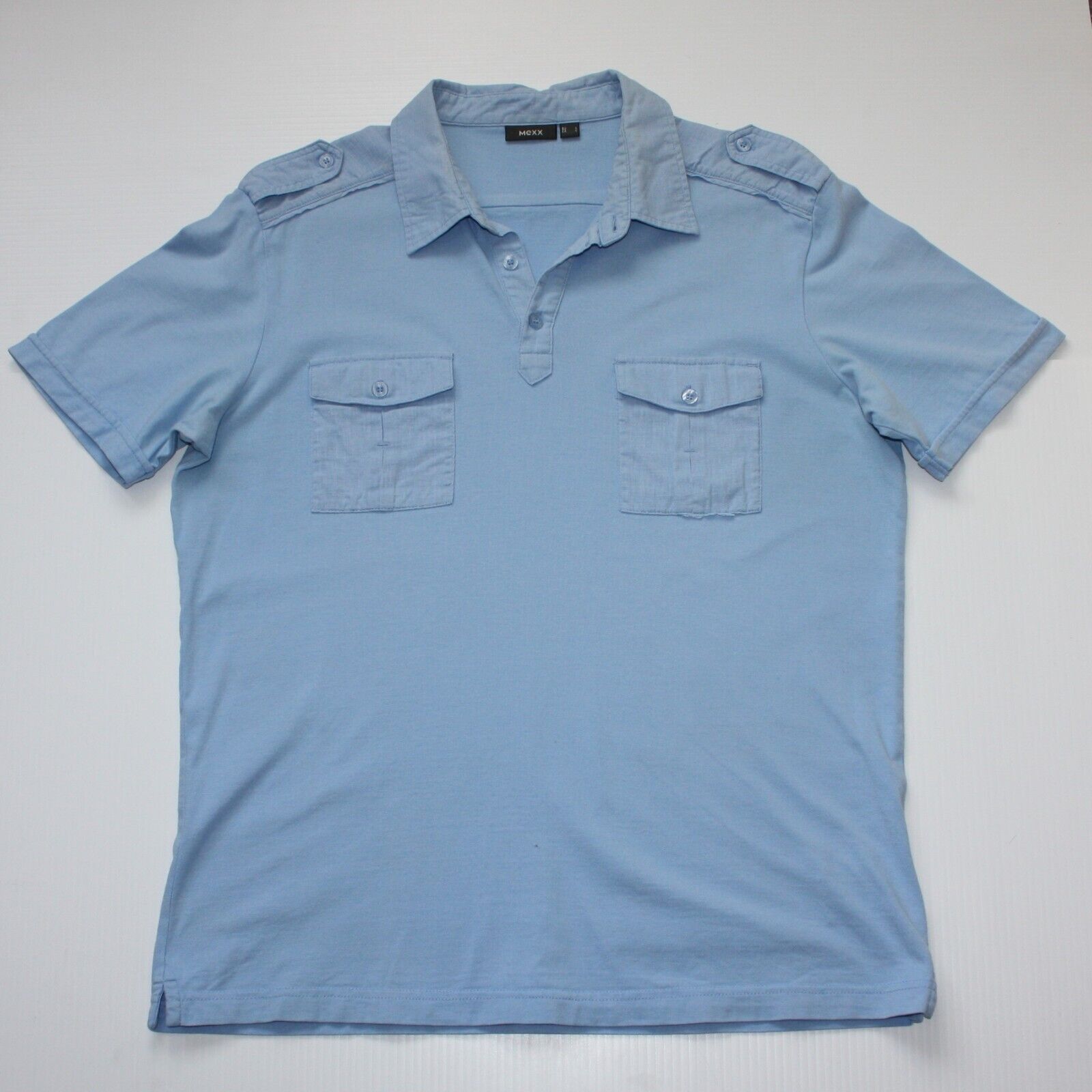 Mexx Slim Fit Blue Polo Shirt with Front Pockets size L Size US L / EU 52-54 / 3 - 1 Thumbnail