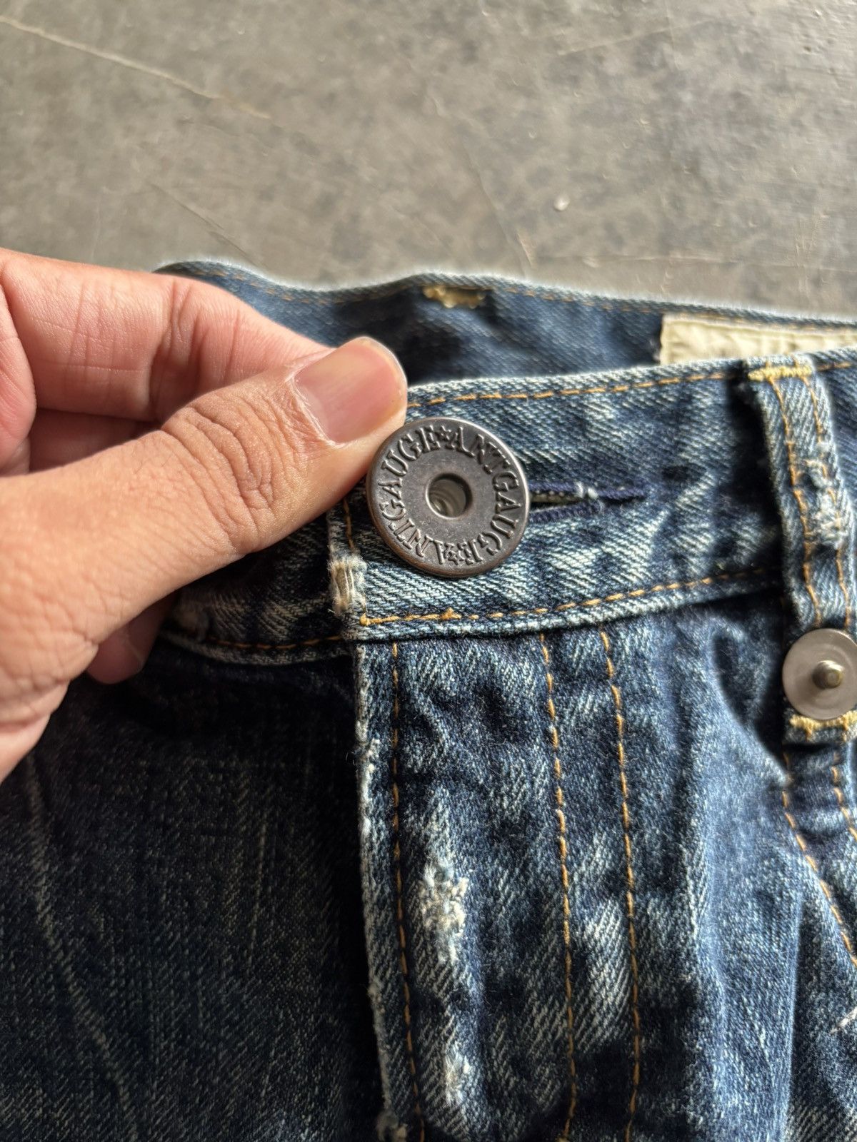 20471120 × Japanese Brand distressed Antgauge sashiko boro side pocket punk cross Size US 31 - 3 Thumbnail